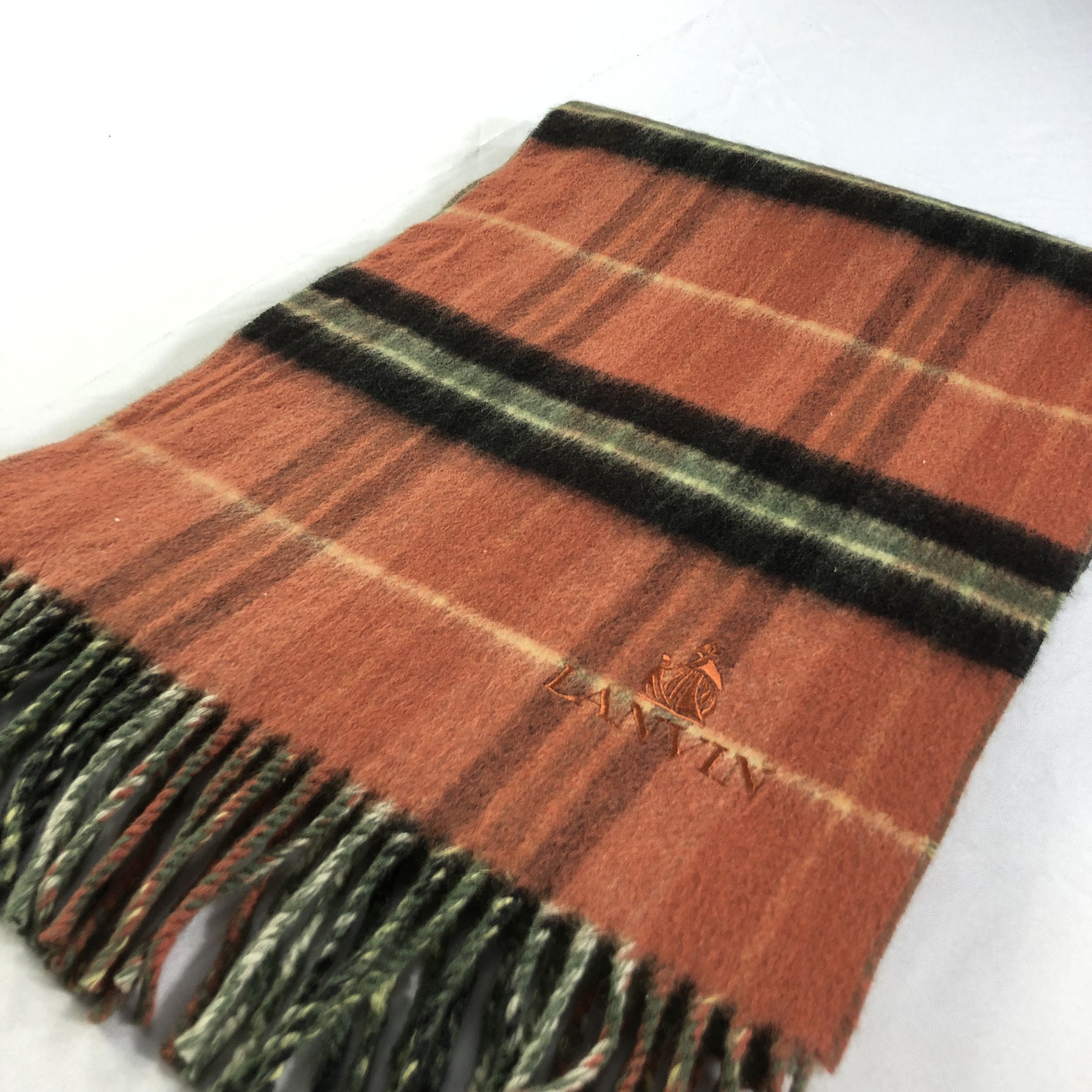 Lanvin Lanvin Tartan Cashmere Scarf Muffler V1509 Size ONE SIZE - 3 Thumbnail