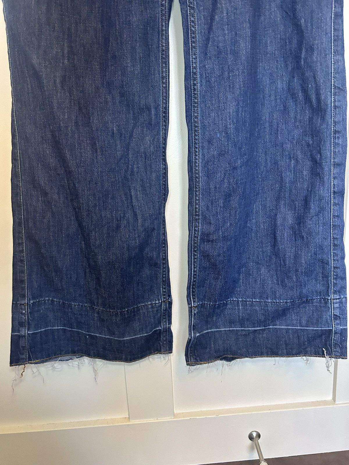 Vintage Baggy flared blue jeans Size US 33 - 7 Thumbnail