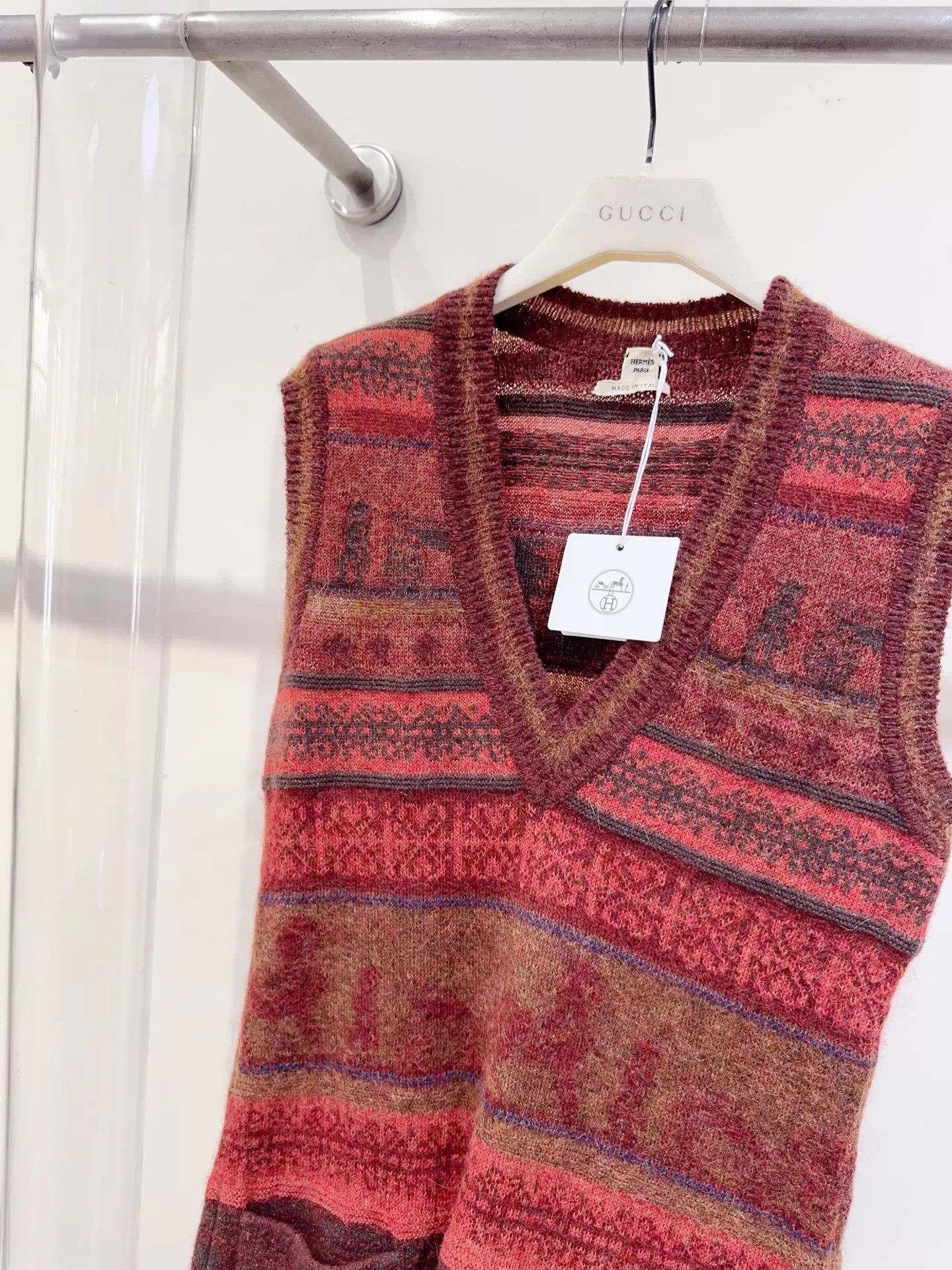 Hermes Hermes Cashmere Dress 36 (Bust 86-96, Length 95) Size XS / US 0-2 / IT 36-38 - 4 Thumbnail