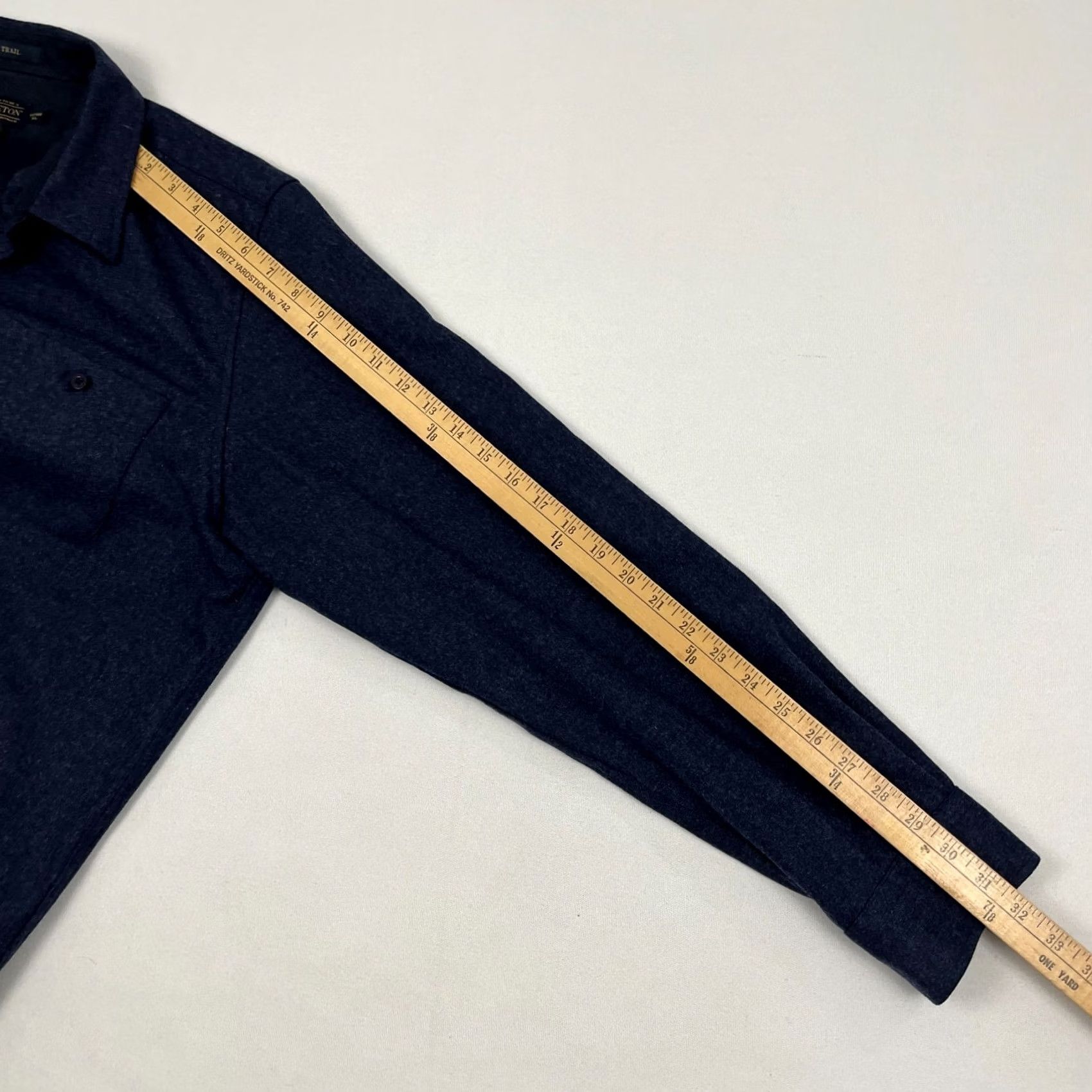 Pendleton Pendleton Trail Shirt Mens XL Fitted Blue Wool Suede Elbow Patch Western Hiking Size US XL / EU 56 / 4 - 6 Thumbnail