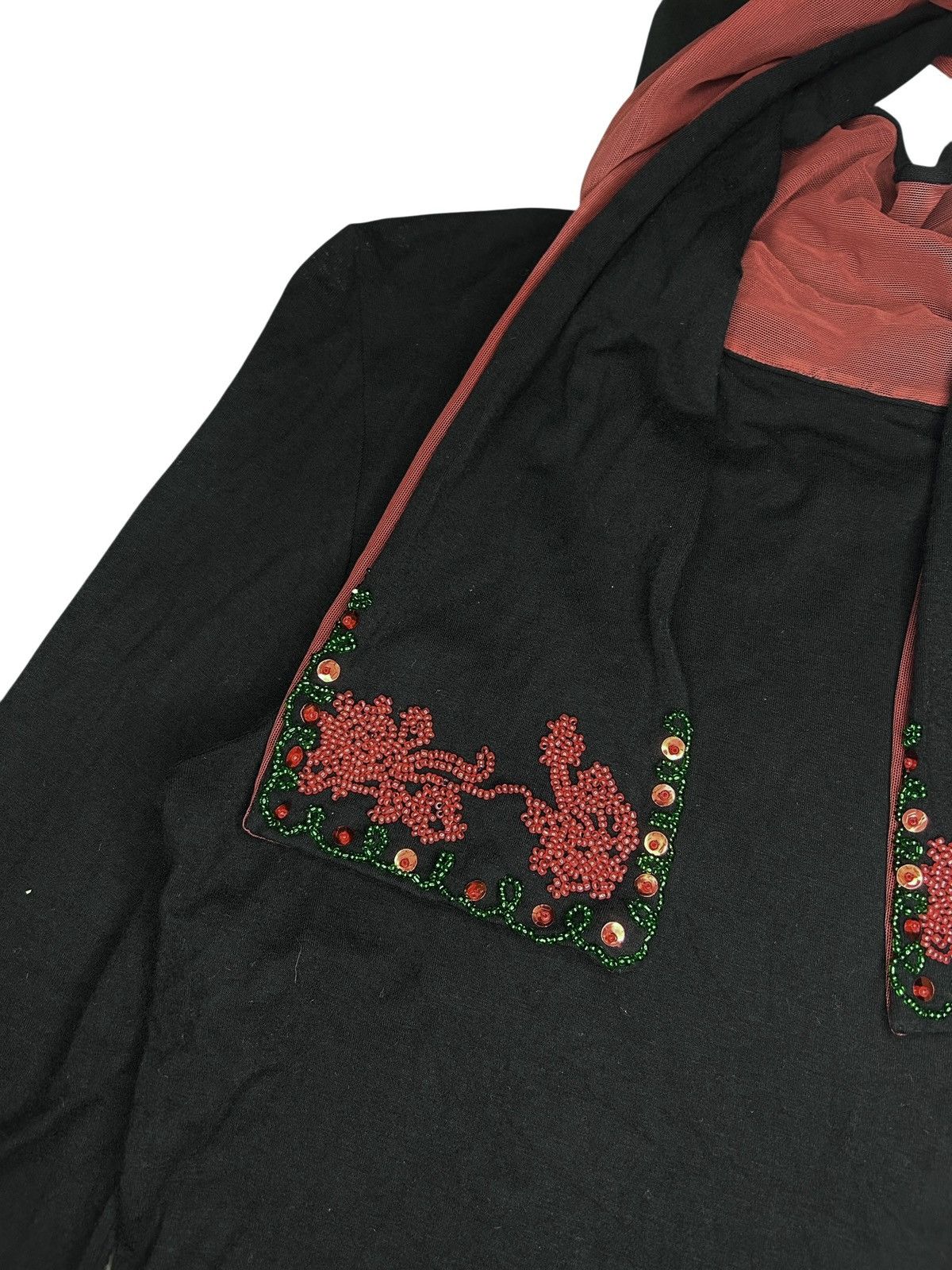 Jean Paul Gaultier 90s Floral Embroidered Scarf Top Size M / US 6-8 / IT 42-44 - 6 Thumbnail