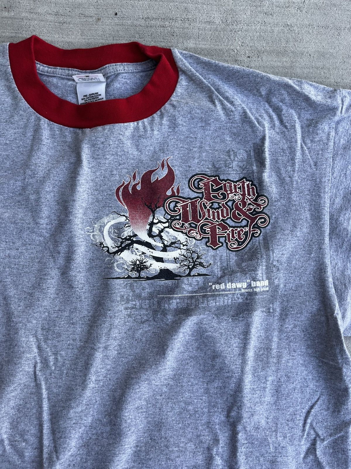 Vintage Y2K Style “Earth Wind & Fire” Ringer Tee – Red Dawg Band Size US XL / EU 56 / 4 - 3 Thumbnail