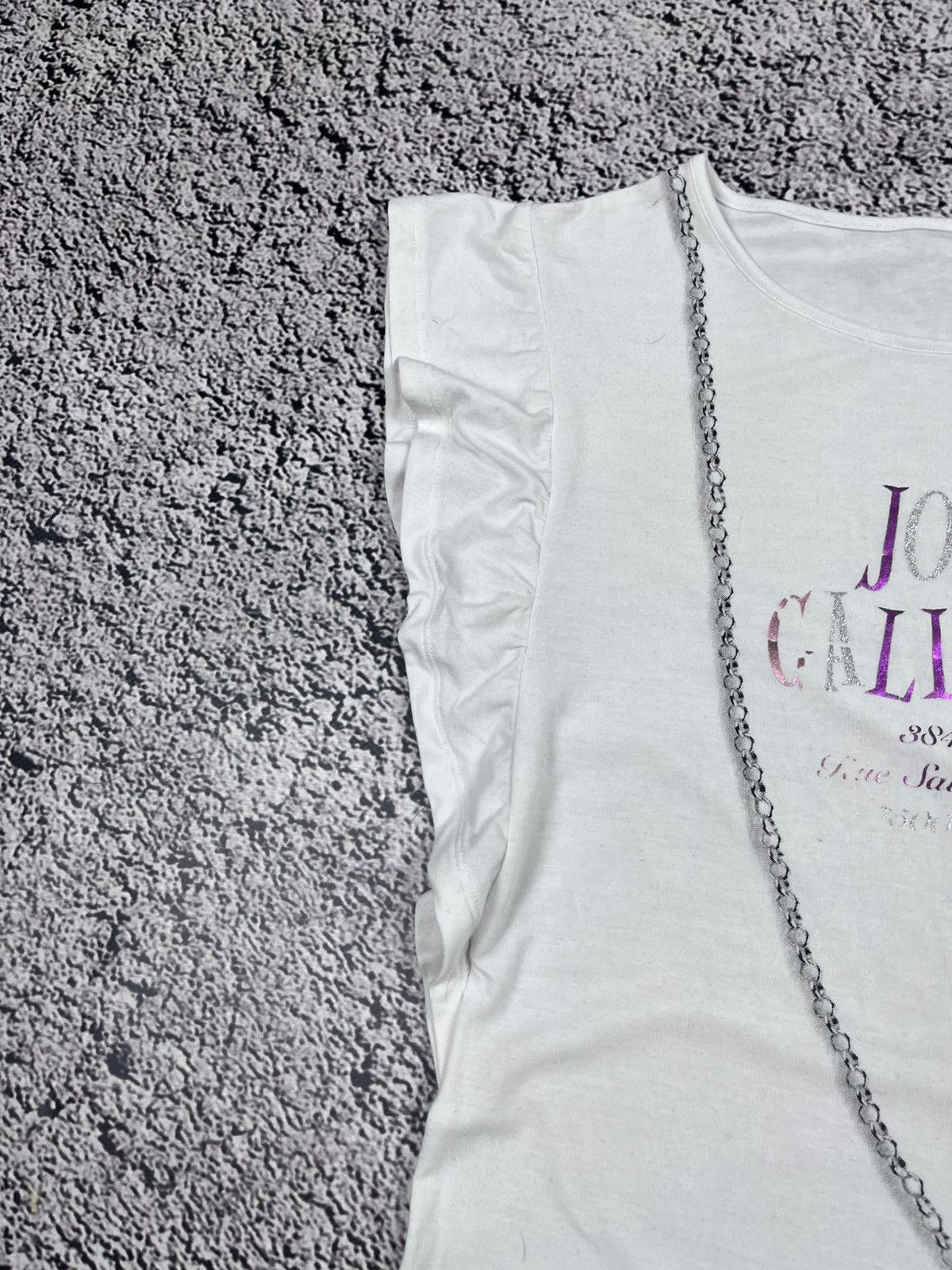 John Galliano Vintage John Galliano flutter sleeves logo t shirt top Size S / US 4 / IT 40 - 8 Thumbnail
