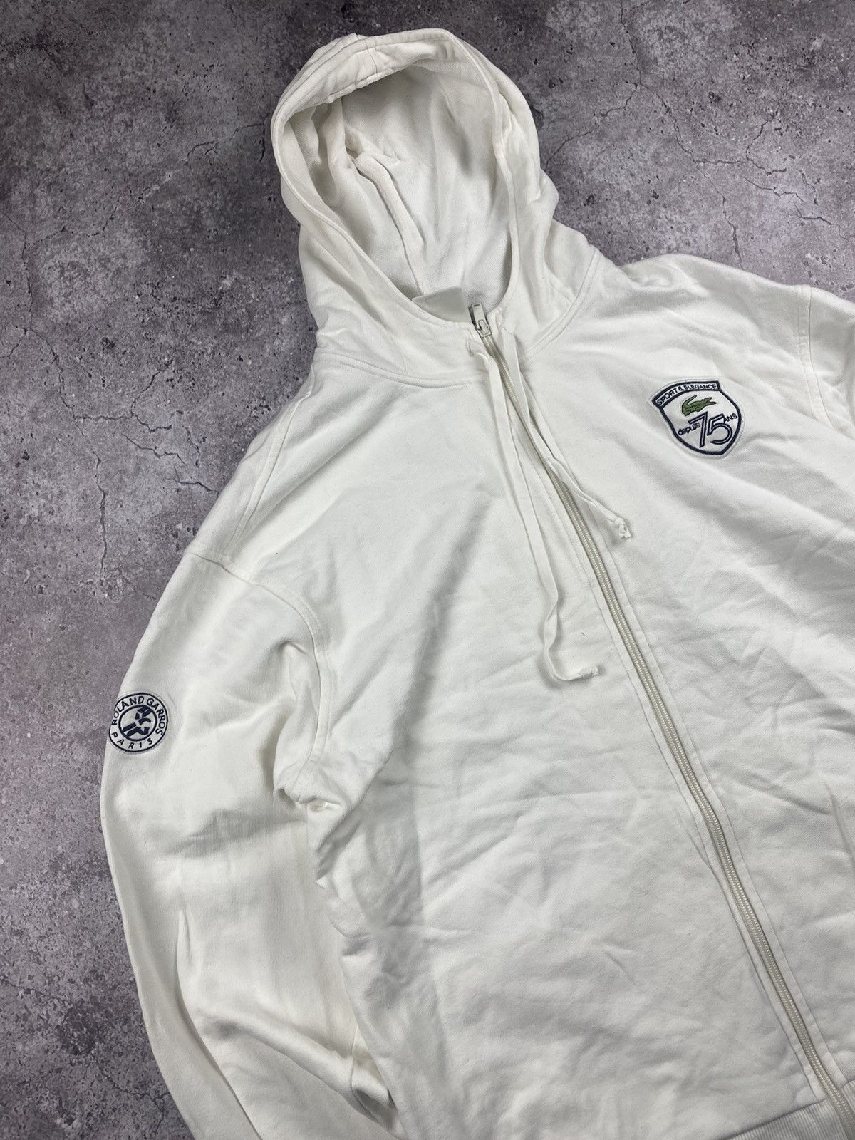 Lacoste × Vintage Vintage Lacoste Sport Logo zip Hoodie white Xl Size US L / EU 52-54 / 3 - 2 Thumbnail