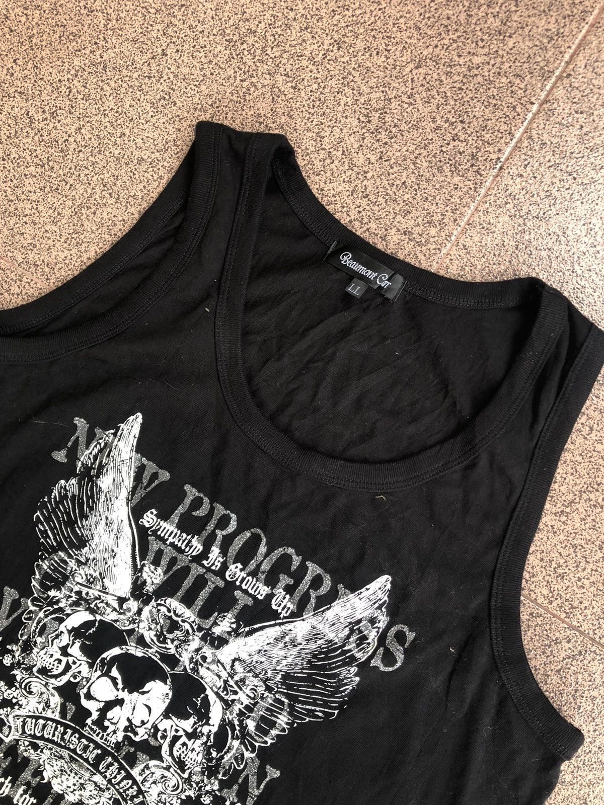 If Six Was Nine × Japanese Brand × Le Grande Bleu (L.G.B.) Beaumont car poem words skull sleeveless Size US M / EU 48-50 / 2 - 3 Thumbnail
