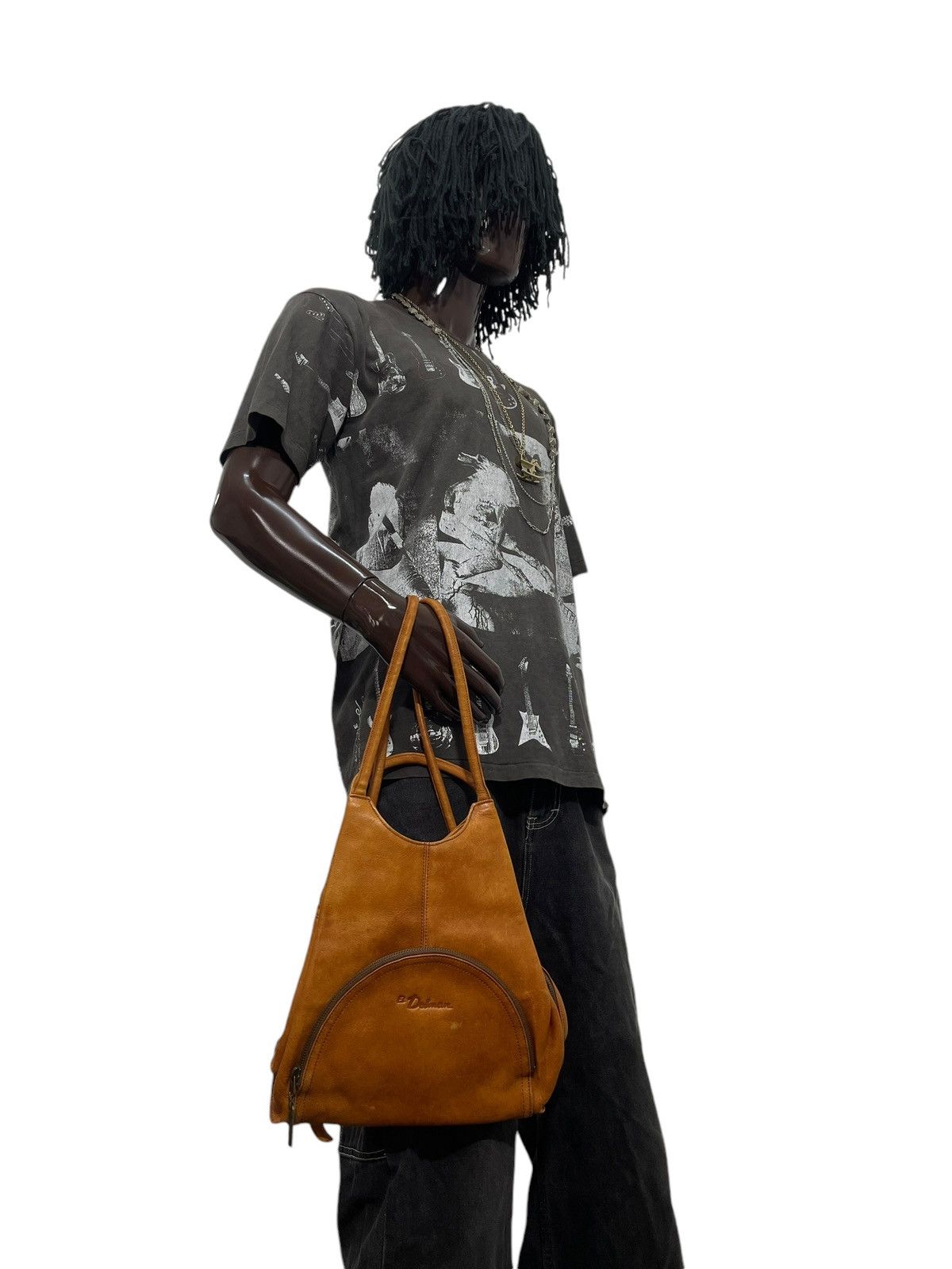 Japanese Brand Full Leather Vtg El Domain Backpack Bag 1🟩1 Size ONE SIZE - 3 Thumbnail
