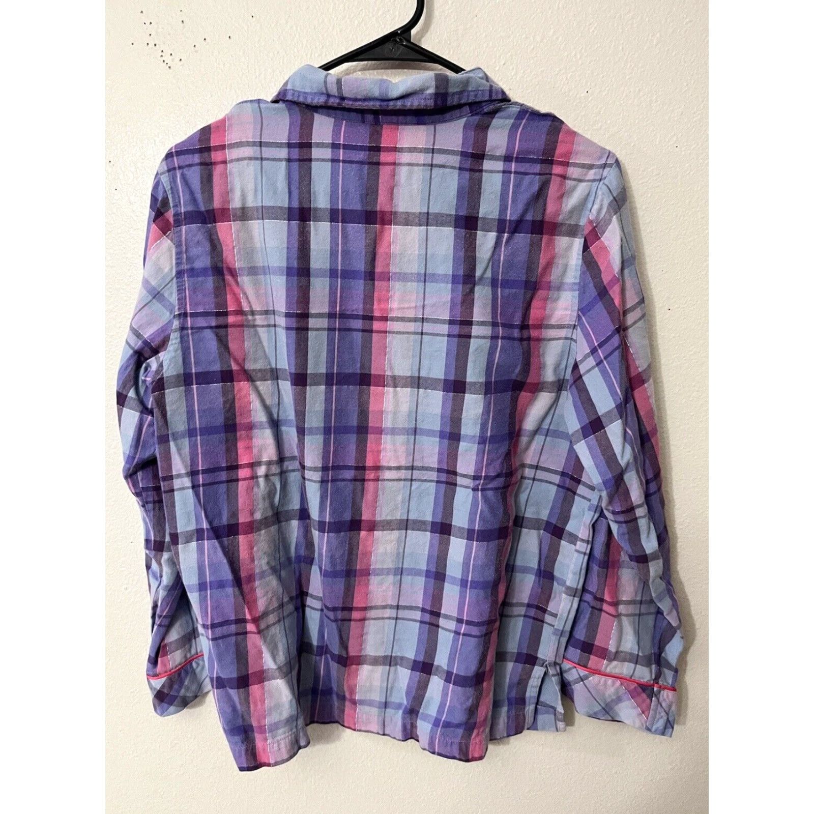 Victoria's Secret Victoria's Secret Pajama Top Women’s Sleepshirt Small Blue Plaid Long Sleeve Christmas Holiday Size S / US 4 / IT 40 - 2 Thumbnail