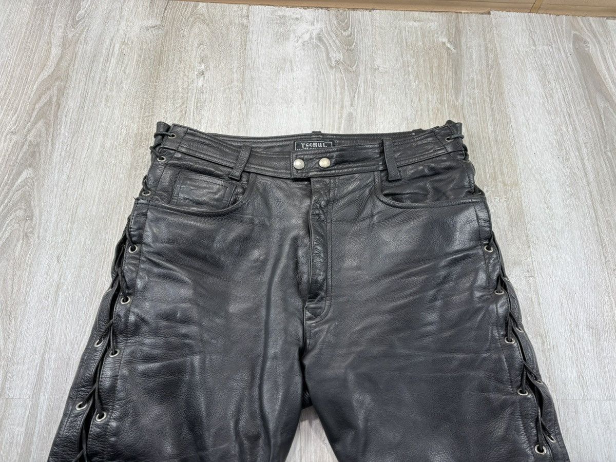 Designer × Leather Mens western leather pants cowboys TSCHUL Size 31 Size US 31 - 4 Thumbnail