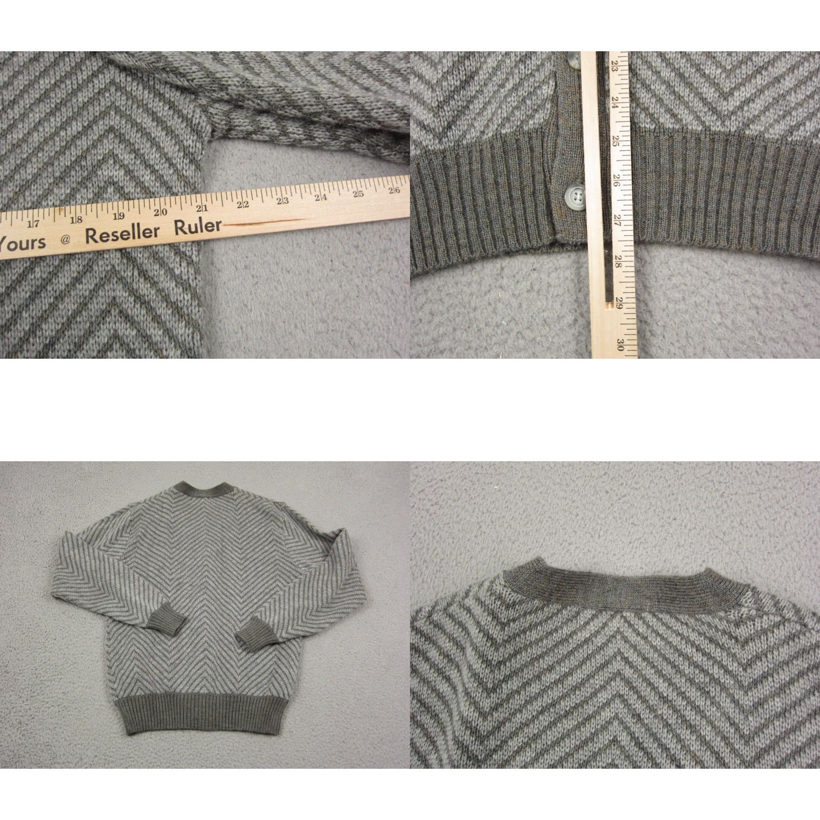 Vintage VINTAGE Heming Way Point Cardigan Mens M Gray Zig Zag 80s Wool Sweater Shirt Knit Jumper Style Cardigan Mens Regular Winter Fall Spring Mens Size US M / EU 48-50 / 2 - 8 Thumbnail