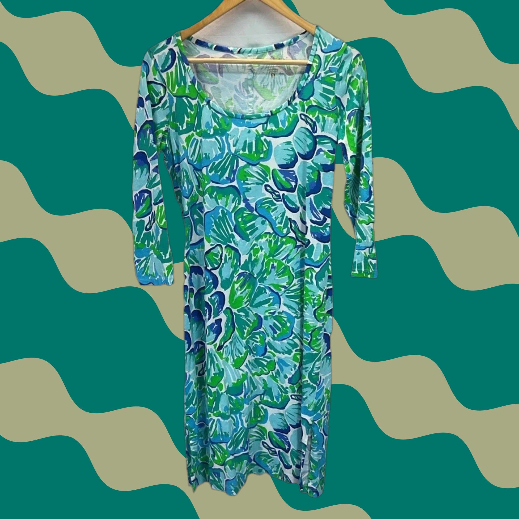 Lilly Pulitzer Kenzie Midi Dress Sz S Agate Lazy River Boho Beach Casual