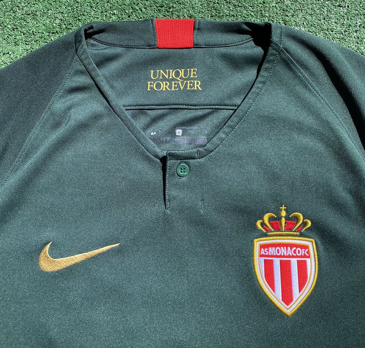 Nike Nike AS Monaco FC Away Soccer Hunter Green Jersey Sz Small Size US S / EU 44-46 / 1 - 2 Thumbnail