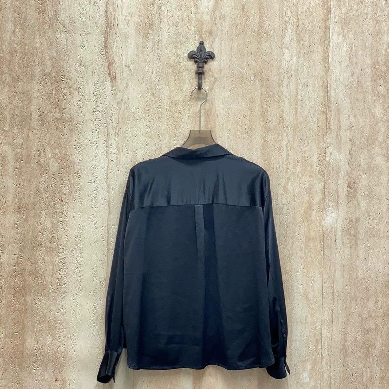 Loewe LOEWE Black embroidered logo silk shirt Size XS / US 0-2 / IT 36-38 - 3 Thumbnail