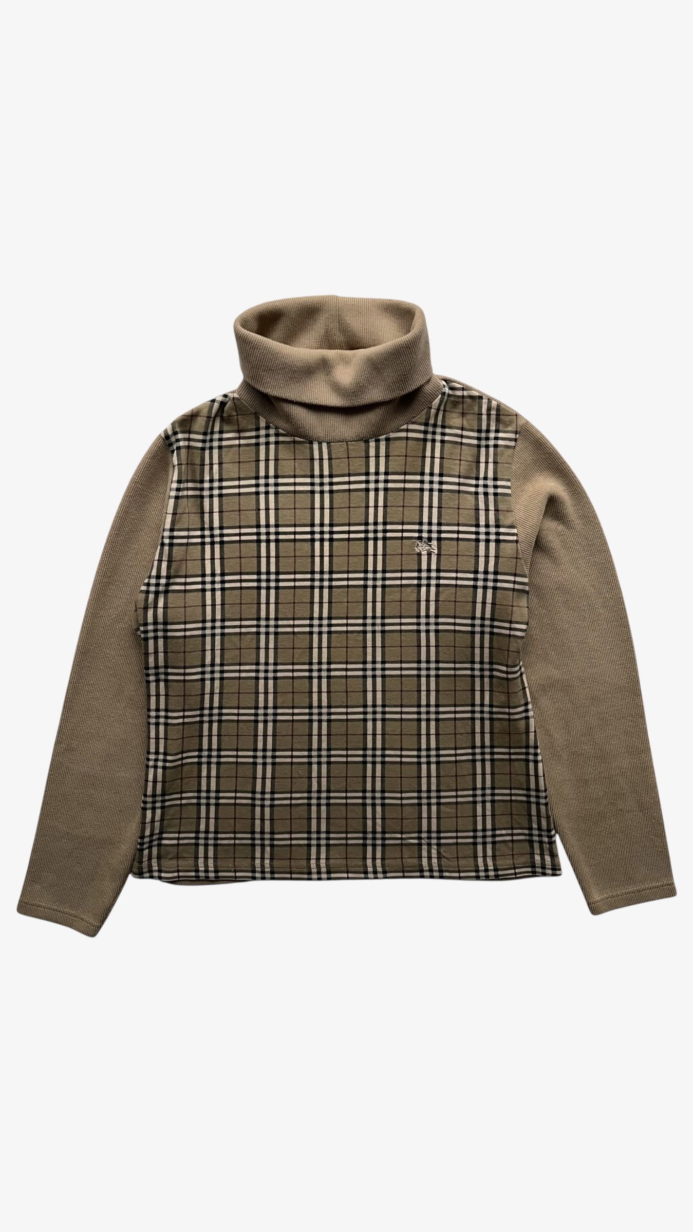 Burberry Vintage Y2K Women's Burberry Nova Check Turtleneck Jumper Size S / US 4 / IT 40 - 1 Thumbnail