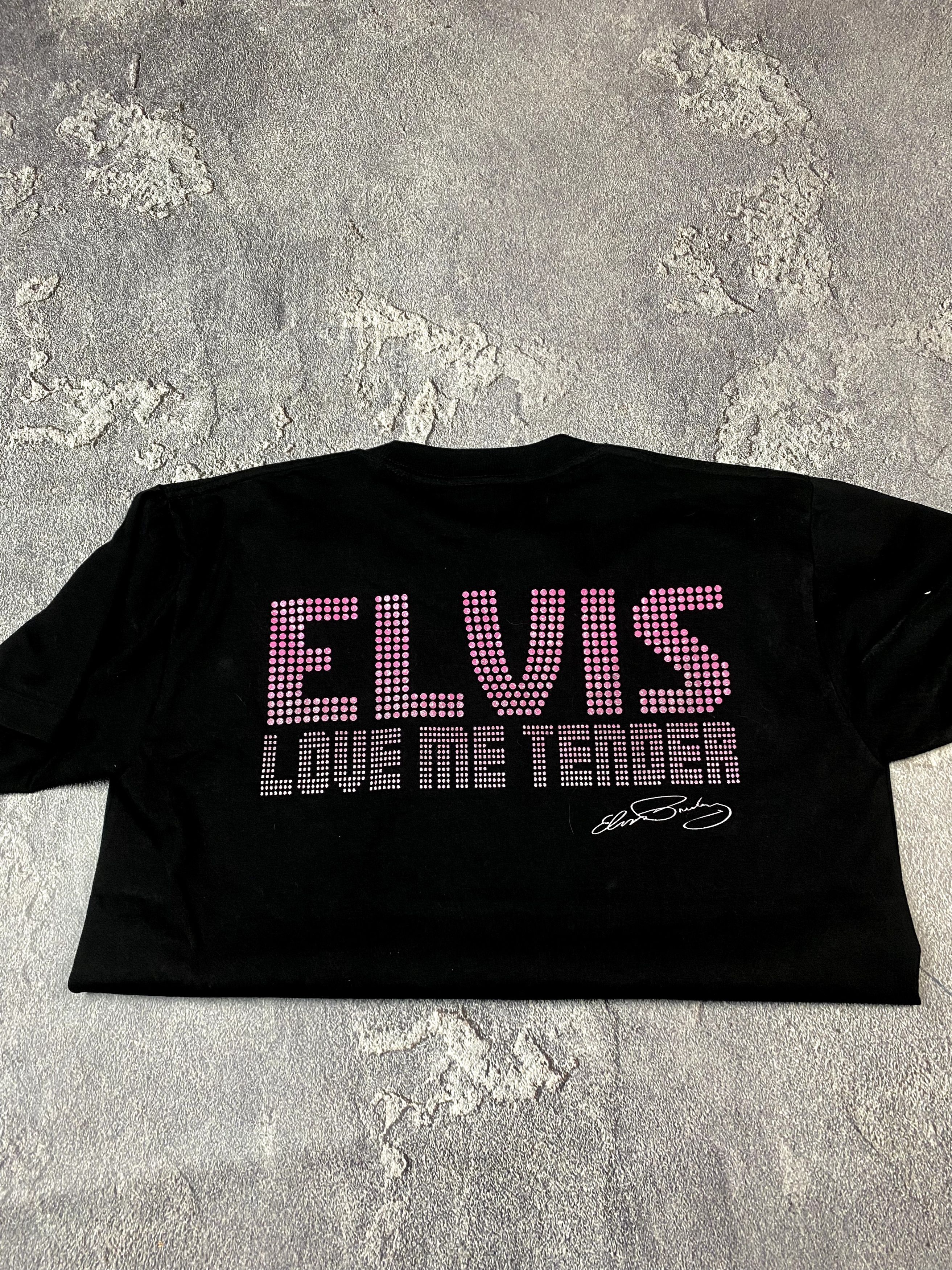 Band Tees × Vintage Vintage 00s Elvis Presley Pink Logo Black T-shirt Y2K Size US M / EU 48-50 / 2 - 5 Thumbnail