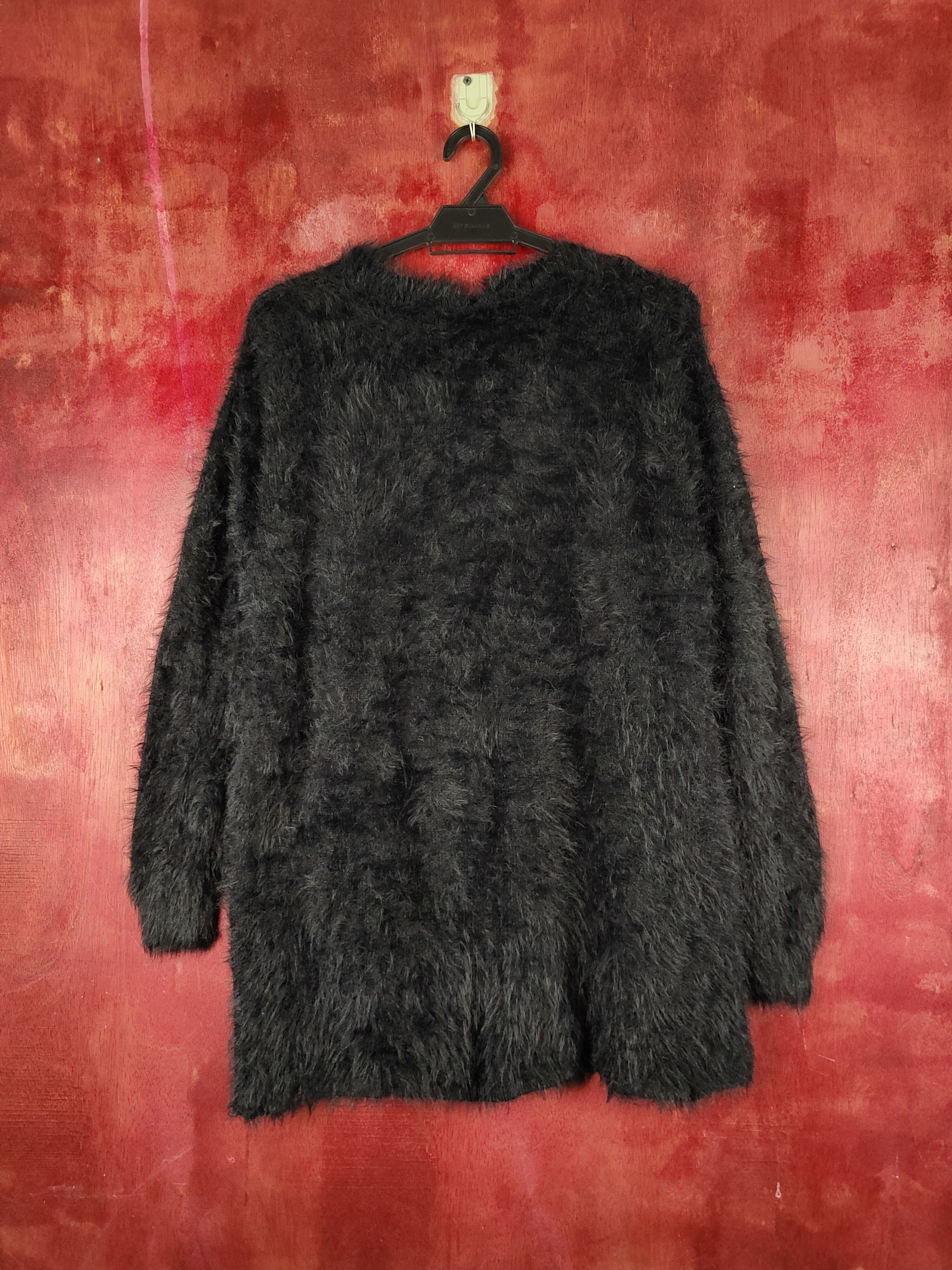 Vintage Ray Cassin Favori Black Fur Mohair Knitwear Cardigan Size M / US 6-8 / IT 42-44 - 7 Thumbnail