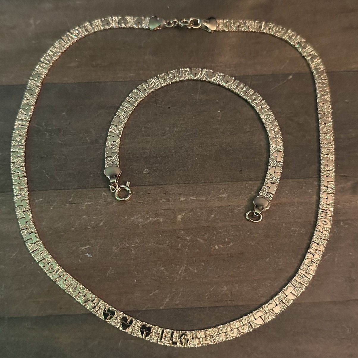 Vintage Vintage I Love you nugget chain necklace and bracelet Size ONE SIZE - 5 Thumbnail