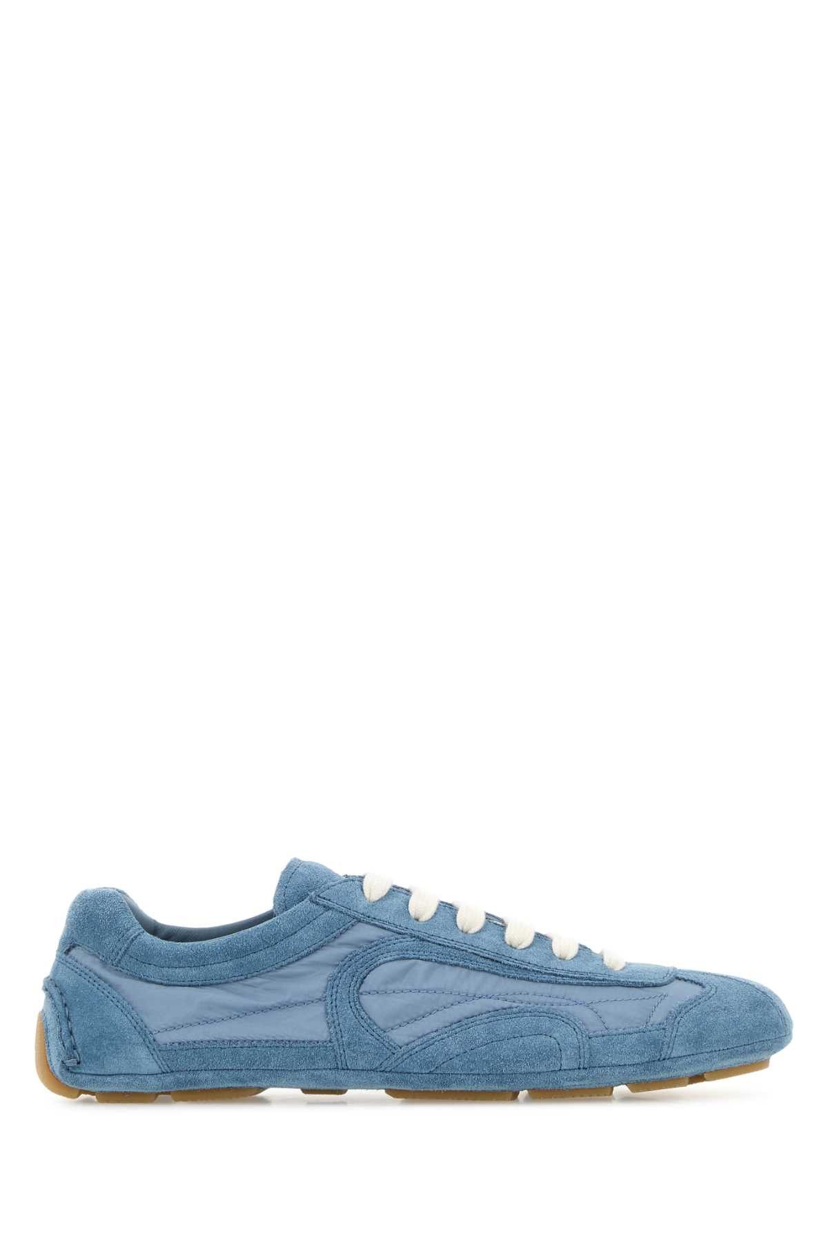 Light Blue Suede And Re-Nylon Montecarlo Re-Edition 2005 Sneakers