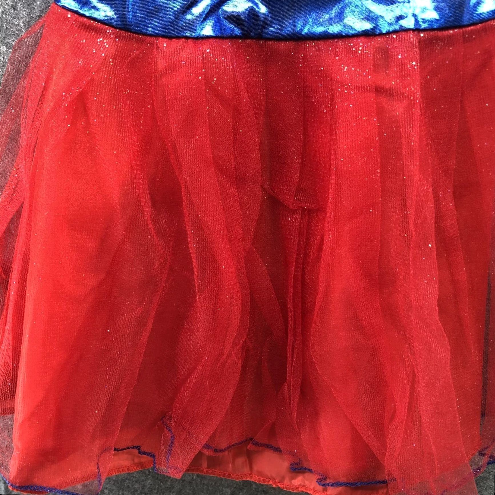Vintage Girls 6-7 Supergirl Costume Dress Tulle Halloween Dress Up Red Nike Size ONE SIZE - 4 Thumbnail