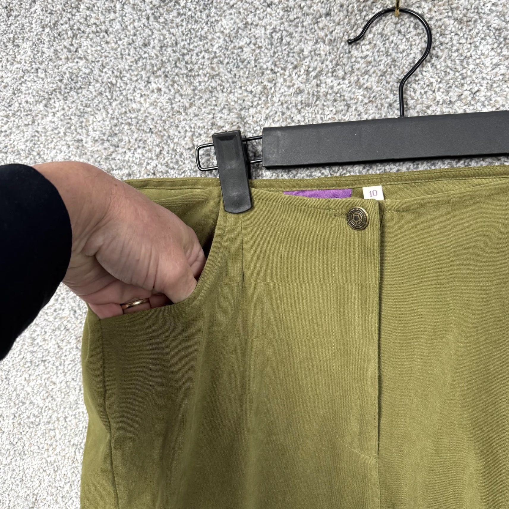 Vintage VINTAGE Suzanne Somers Collection Pants Women 10 Moss Green 90s Dress Pants Straight Leg Pockets Office Casual Size 32" / US 10 / IT 46 - 6 Thumbnail
