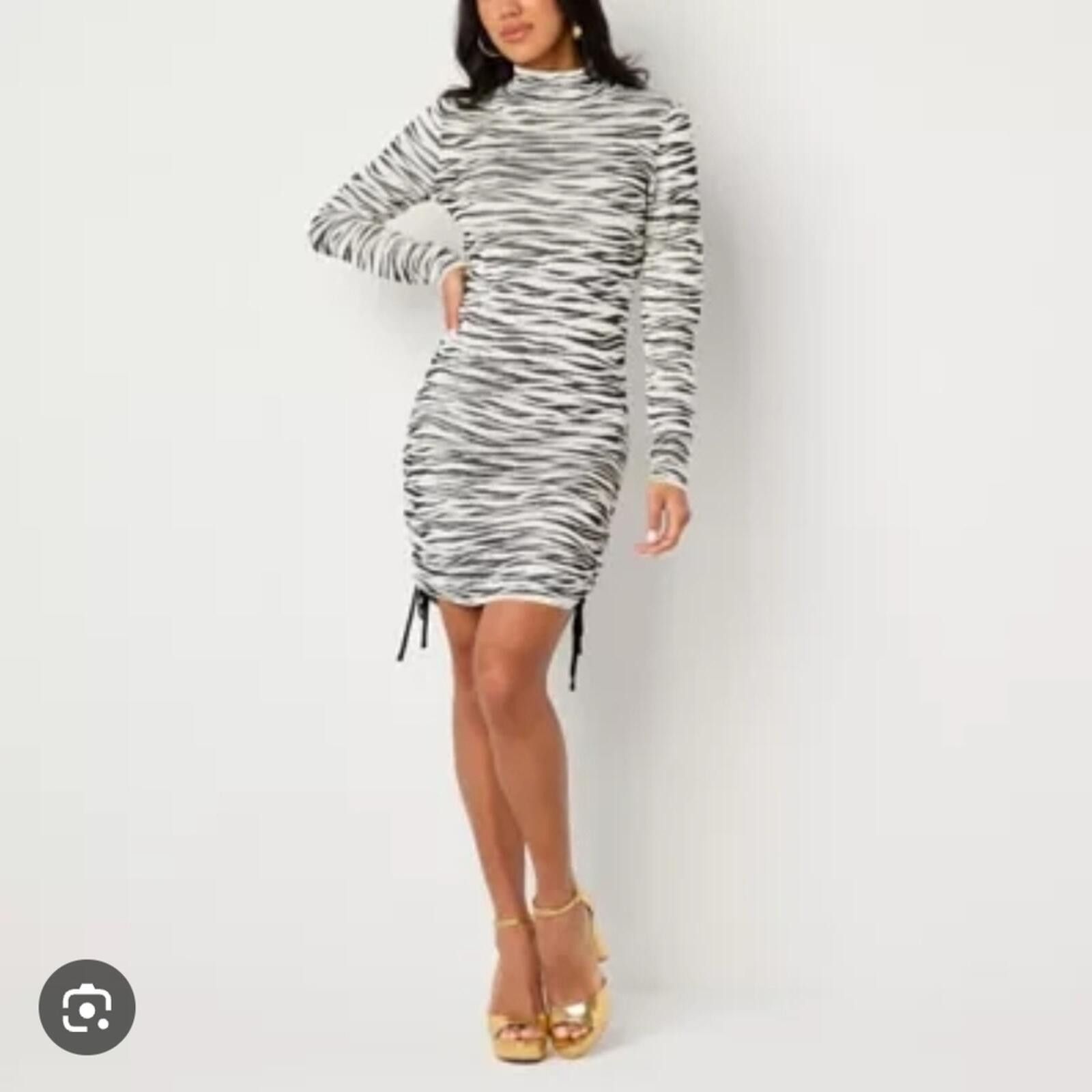 Other Black and White Long Sleeve Dress Zebra Sz Large New Size L / US 10 / IT 46 - 1 Thumbnail
