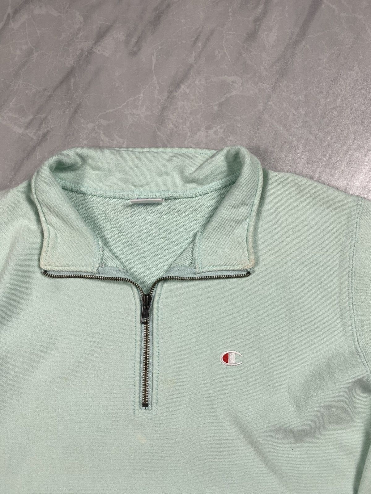 Champion Vintage y2k Reverse Weave Mint Green Quarter Zipper Size US L / EU 52-54 / 3 - 4 Thumbnail