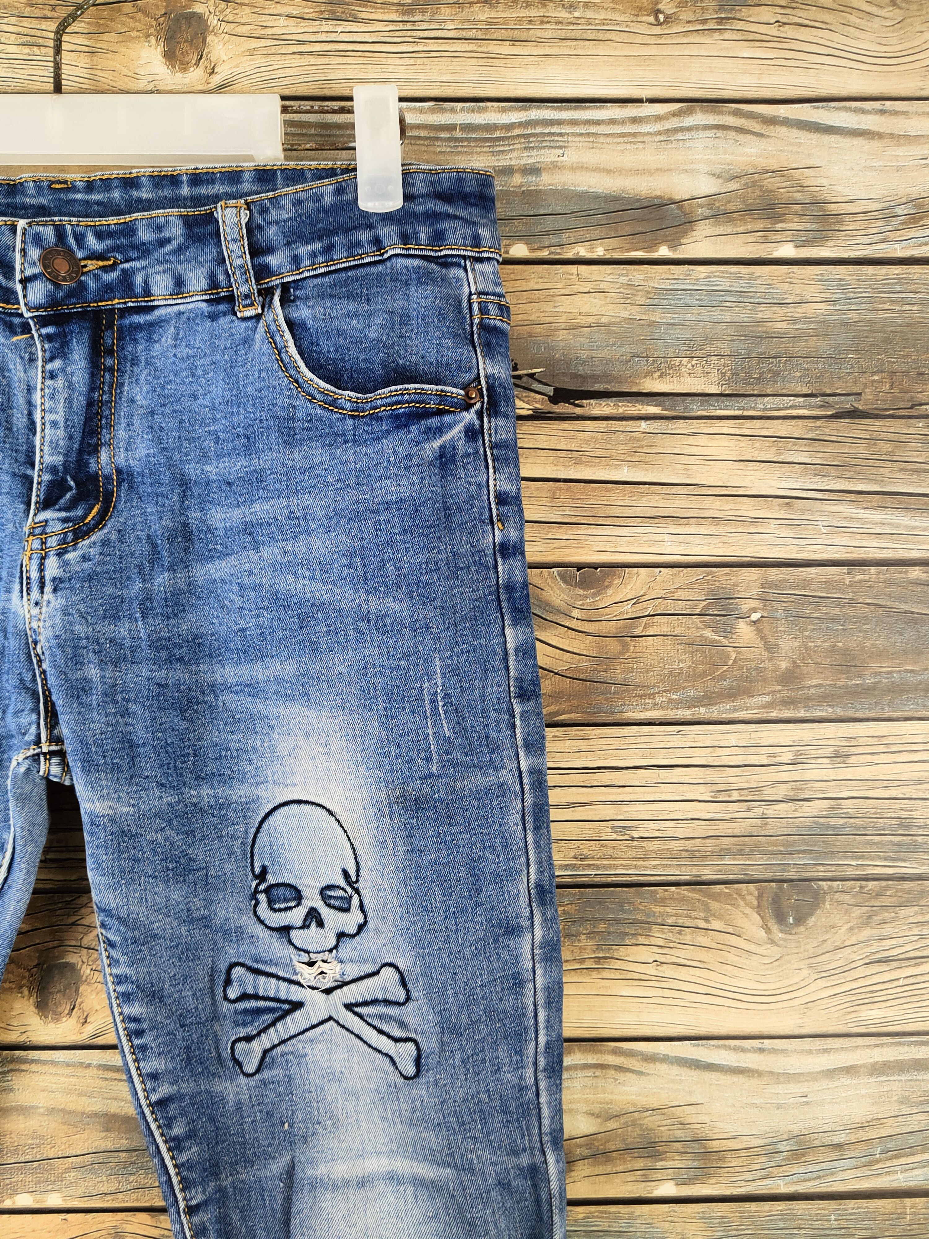 Japanese Brand Japanese Brand Blue Distressed Ripped Skinny Jeans #S2923 Size US 29 - 5 Thumbnail
