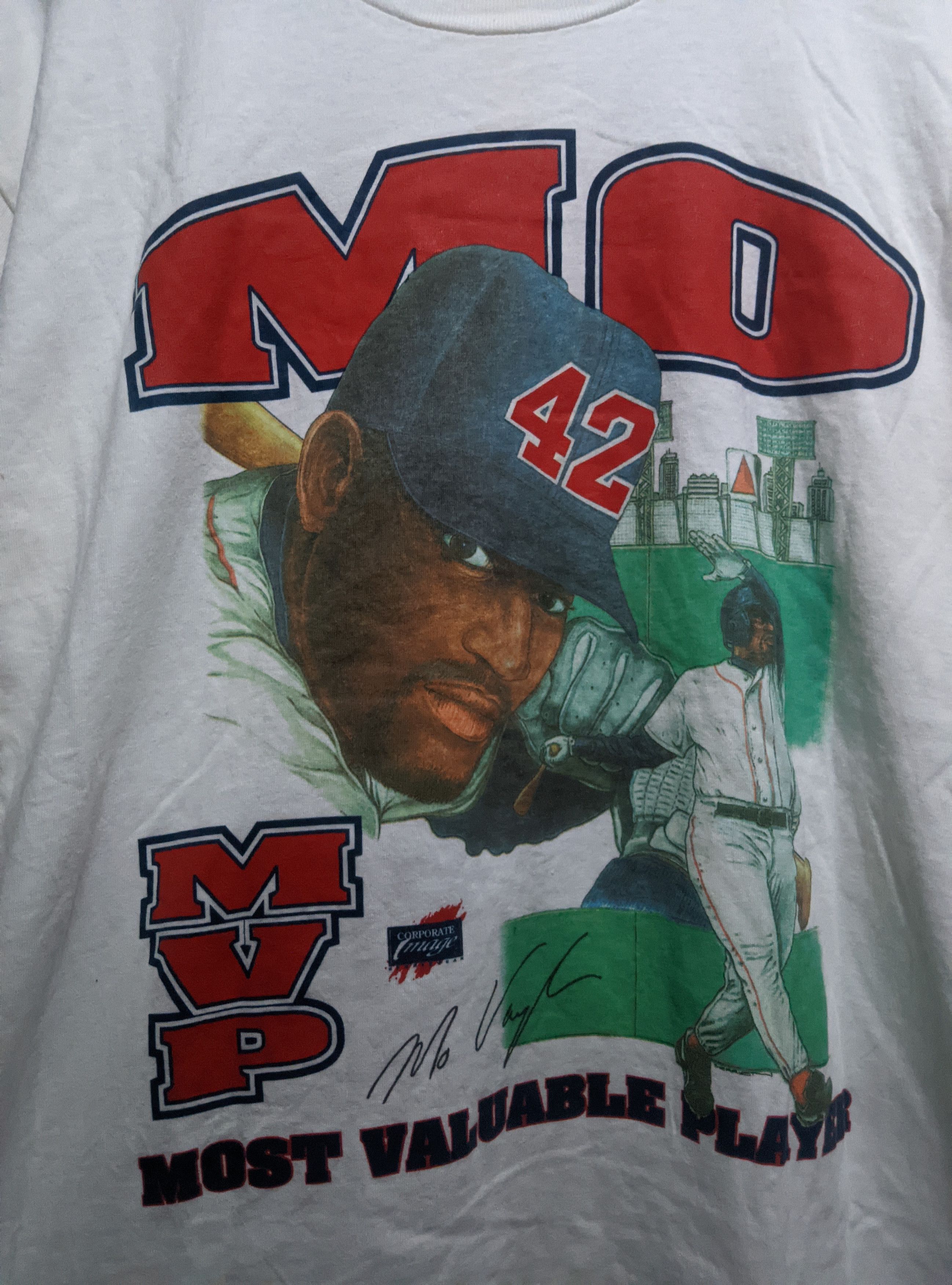 MLB Vintage 90s mo vaughn mvp mlb Boston red sox tshirt Size US XL / EU 56 / 4 - 3 Thumbnail