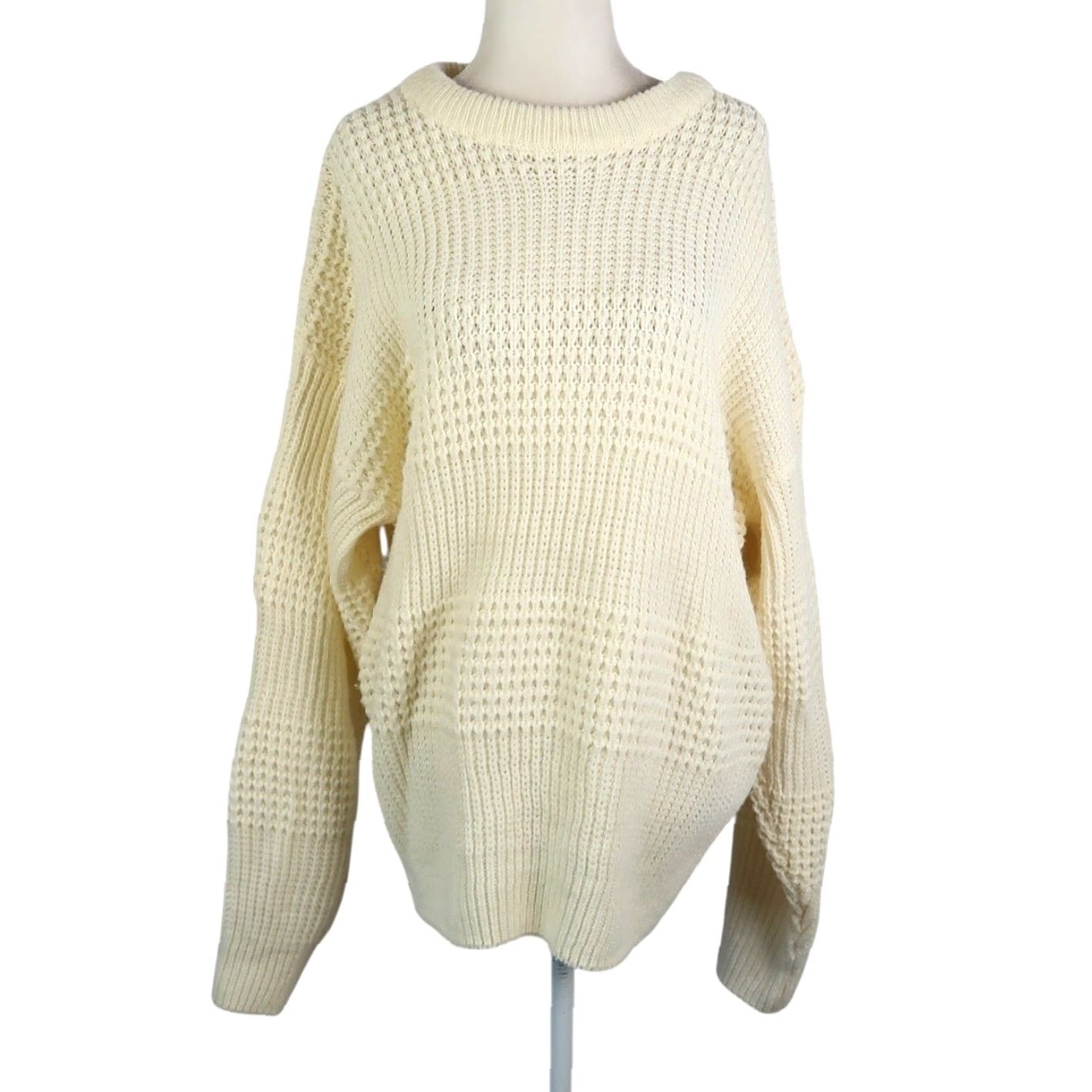 High Sierra VINTAGE High Sierra Cream Chunky Knit Grandpa Sweater Mens L Size US L / EU 52-54 / 3 - 2 Thumbnail
