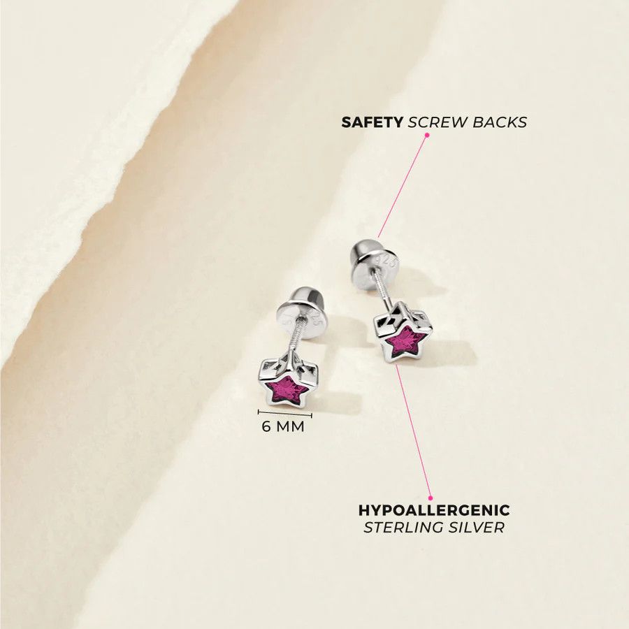 Other CZ Birthstone Star Girl Earrings Size ONE SIZE - 3 Thumbnail