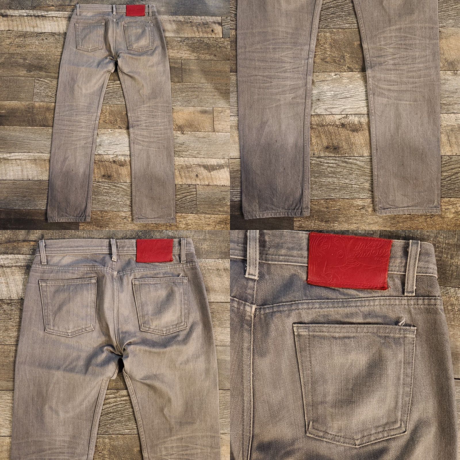 Vintage Naked & Famous Denim Weired Guy Selvedge Jeans Mens 33x34 Gray Denim Tapered Regular Waist 33 Inseam 32 In Size US 32 / EU 48 - 8 Thumbnail