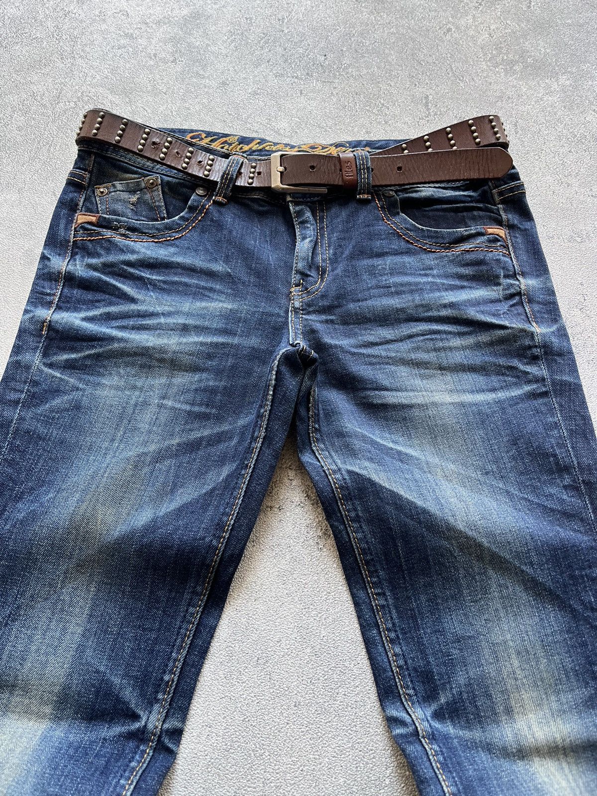 Tornado Mart 2000s HOTCHKISS DENIM FADED FLARE JEAN Size US 32 / EU 48 - 2 Thumbnail