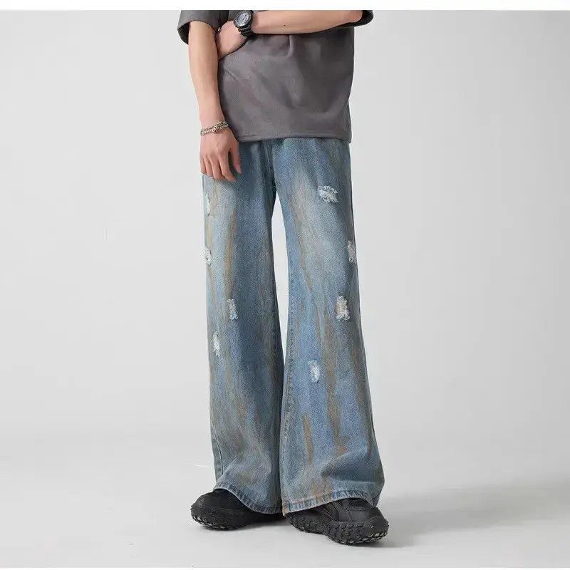 Japanese Brand Retro loose straight leg wide leg jeans Size US 32 / EU 48 - 6 Thumbnail