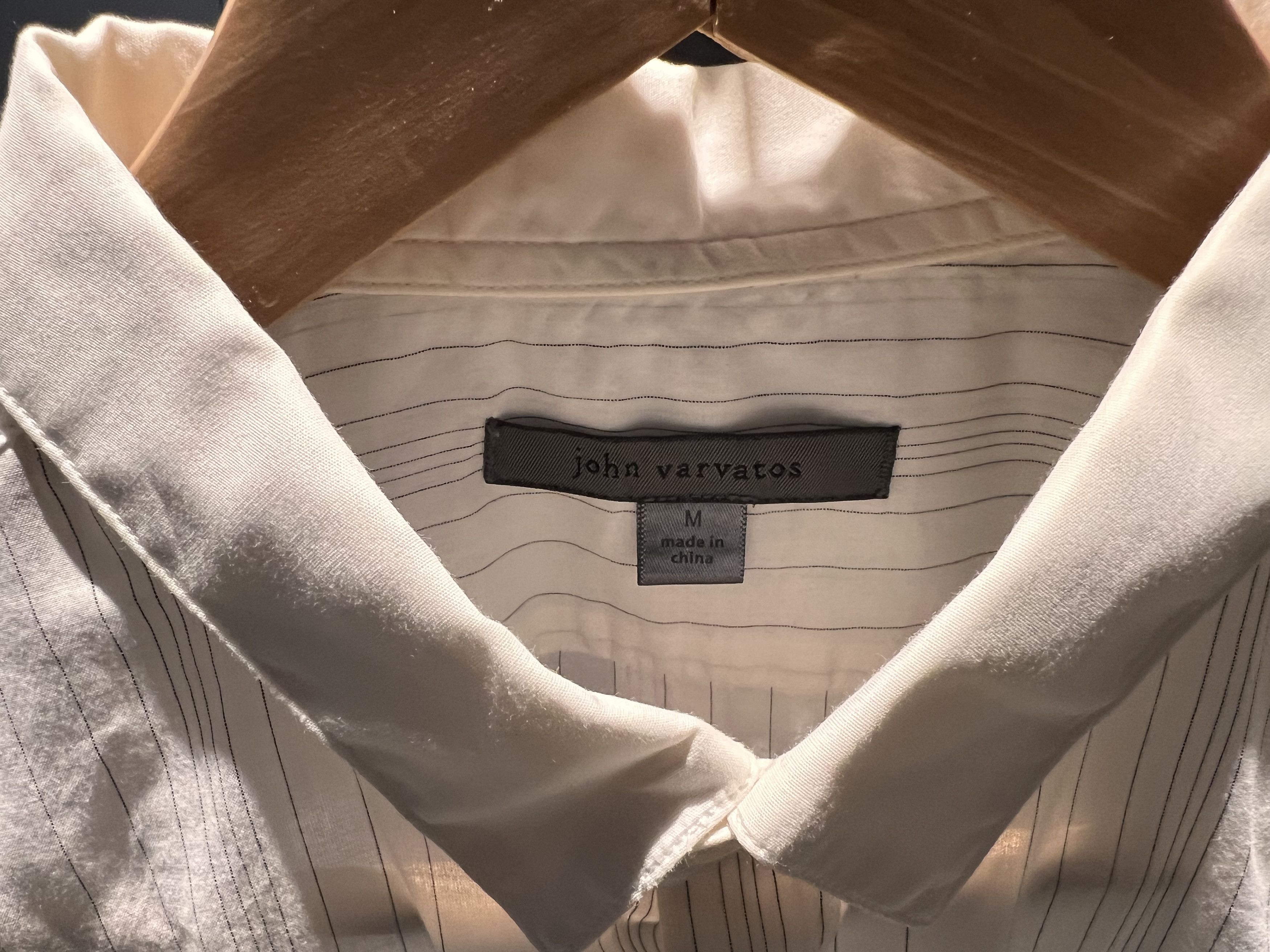 John Varvatos John Varvatos White Pinned Stripe Button Up Shirt Size US M / EU 48-50 / 2 - 3 Thumbnail