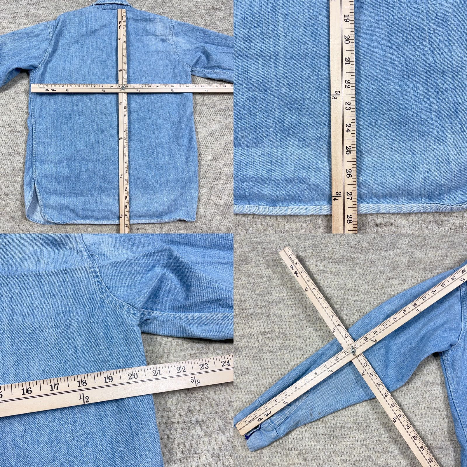 Madewell VINTAGE Madewell Denim Men Large Blue Jean Sanforized Button Up 70s 80s Faded Size US 33 - 9 Thumbnail
