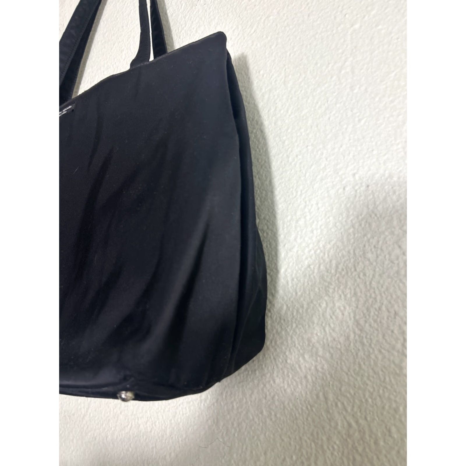 VINTAGE Kate Spade Black Tote Bag Double Handles Polyester 15x10.5x5.5 Womens Tote Bag