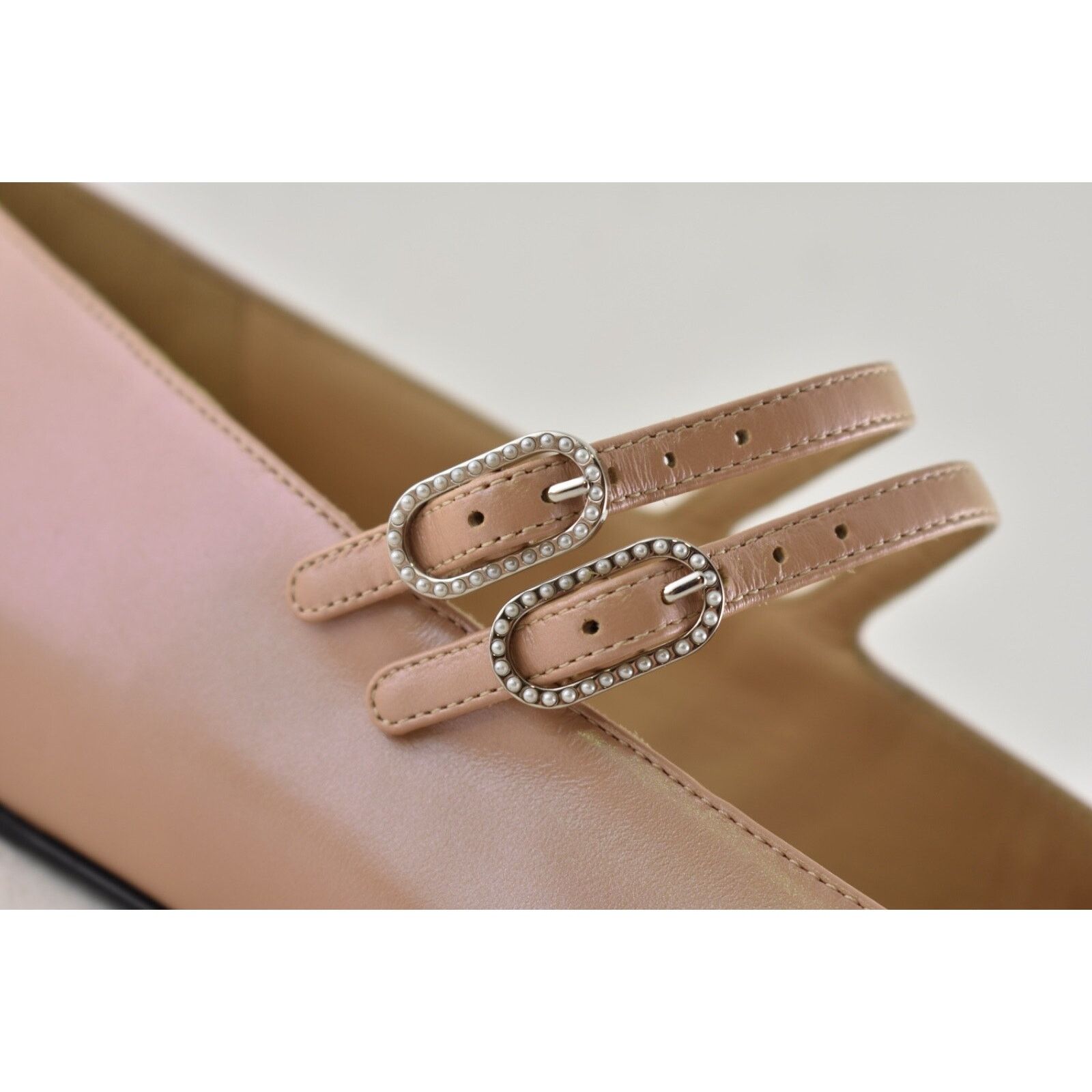 Chanel Chanel 24S Iridescent Beige Double Strap Pearl CC Logo Size US 12 / IT 42 - 7 Thumbnail