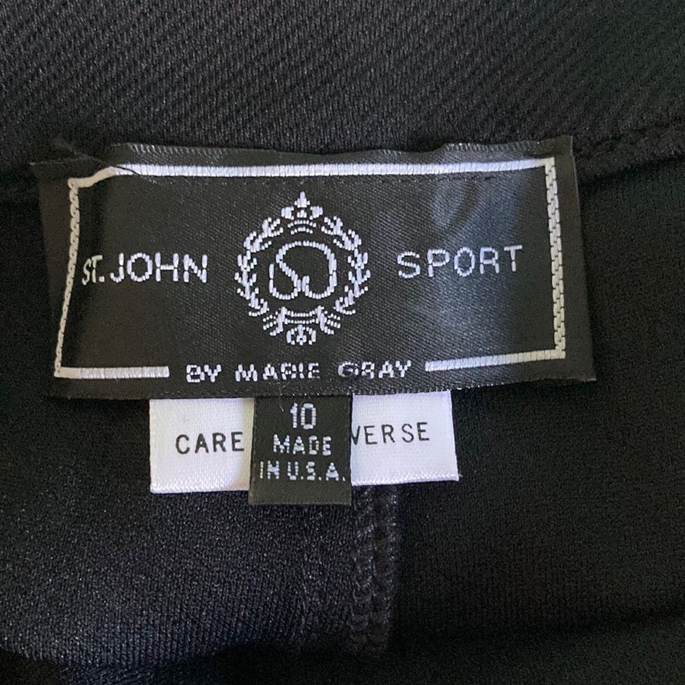 St. John St. John Sport Womens Size 10 Black Straight Leg Equestrian Patch Pants Size 32" / US 10 / IT 46 - 2 Thumbnail