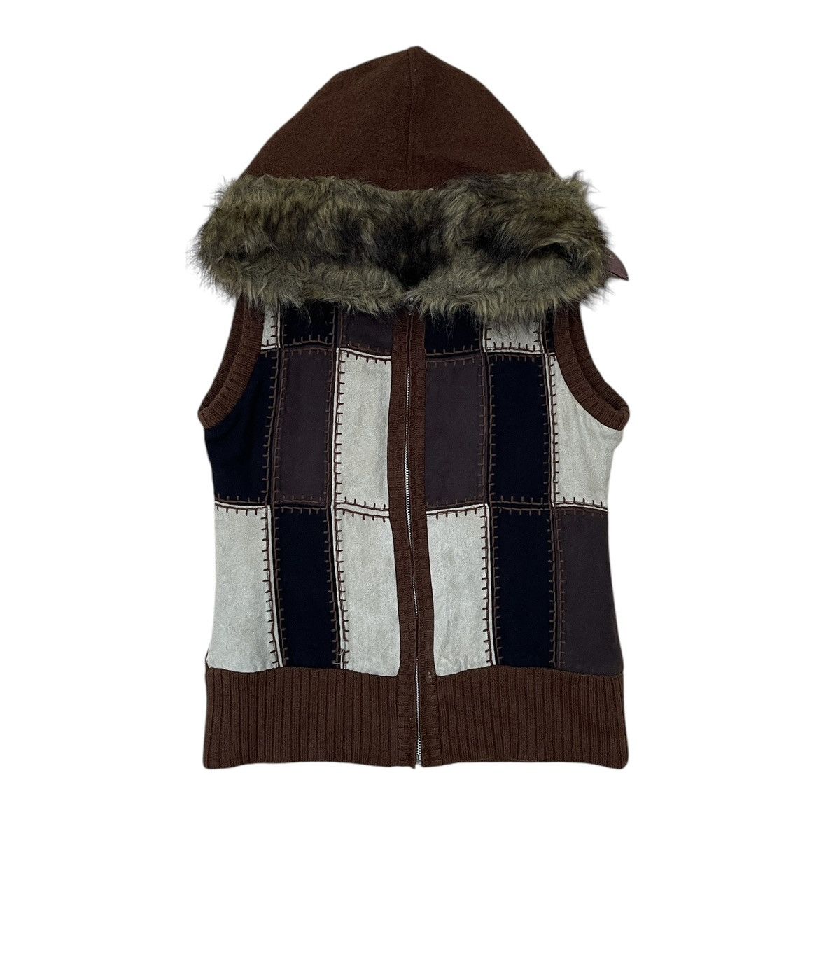 Japanese Brand Vintage Brand Mariene Robert Patchwork Fur Vest 1990s Size US M / EU 48-50 / 2 - 1 Thumbnail