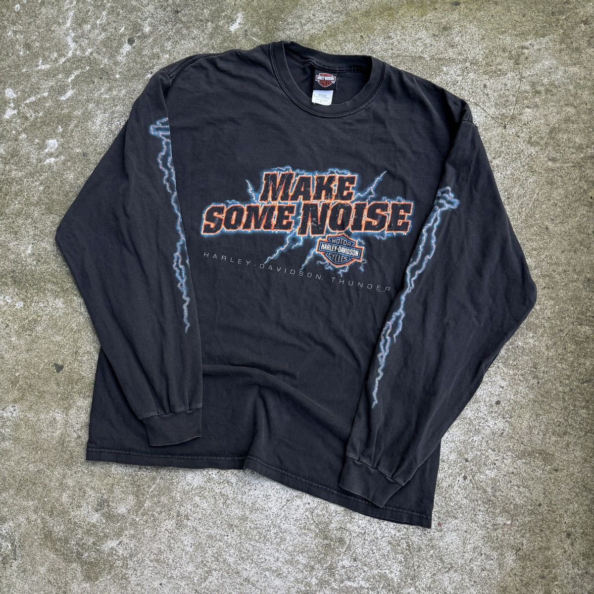Vintage Vintage Harley Davidson Make Some Noise Lightning Longsleeve Size US XL / EU 56 / 4 - 6 Thumbnail