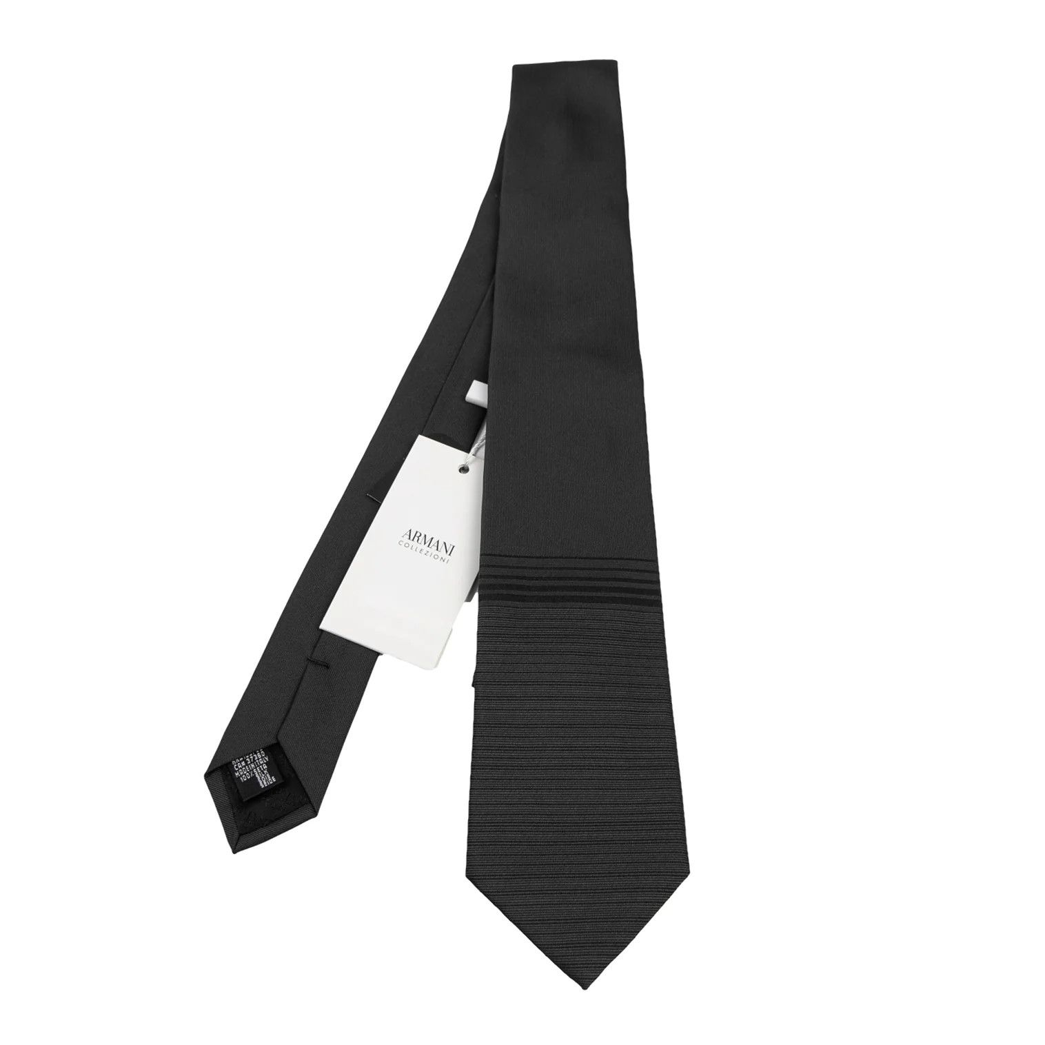 Armani Collezioni Silk Striped Jacquard Tie in Charcoal Size ONE SIZE - 1 Thumbnail