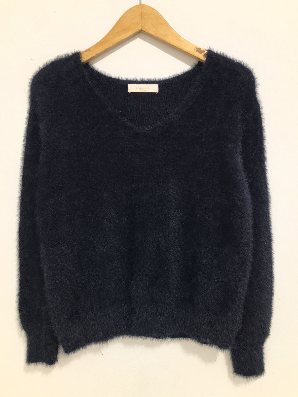 image of 20471120 x Beauty Beast Japan Discoat Fuzzy Mohair Blue Sweater in Navy Blue, Men's (Size Medium)