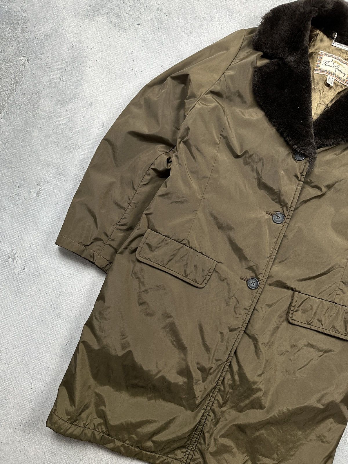 Burberry Vintage Thomas Burberry 80s Faux Fur Collar Long Padded Coat Size XL / US 12-14 / IT 48-50 - 4 Thumbnail
