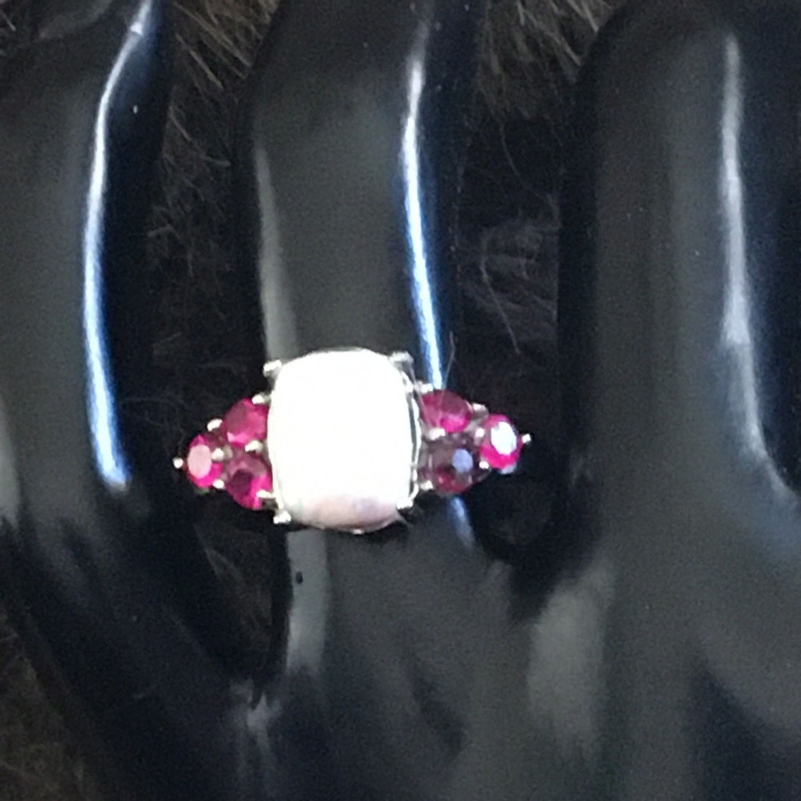 Jewelry Australian opal rhodolite garnet 316LSS ring 8 Size ONE SIZE - 7 Thumbnail