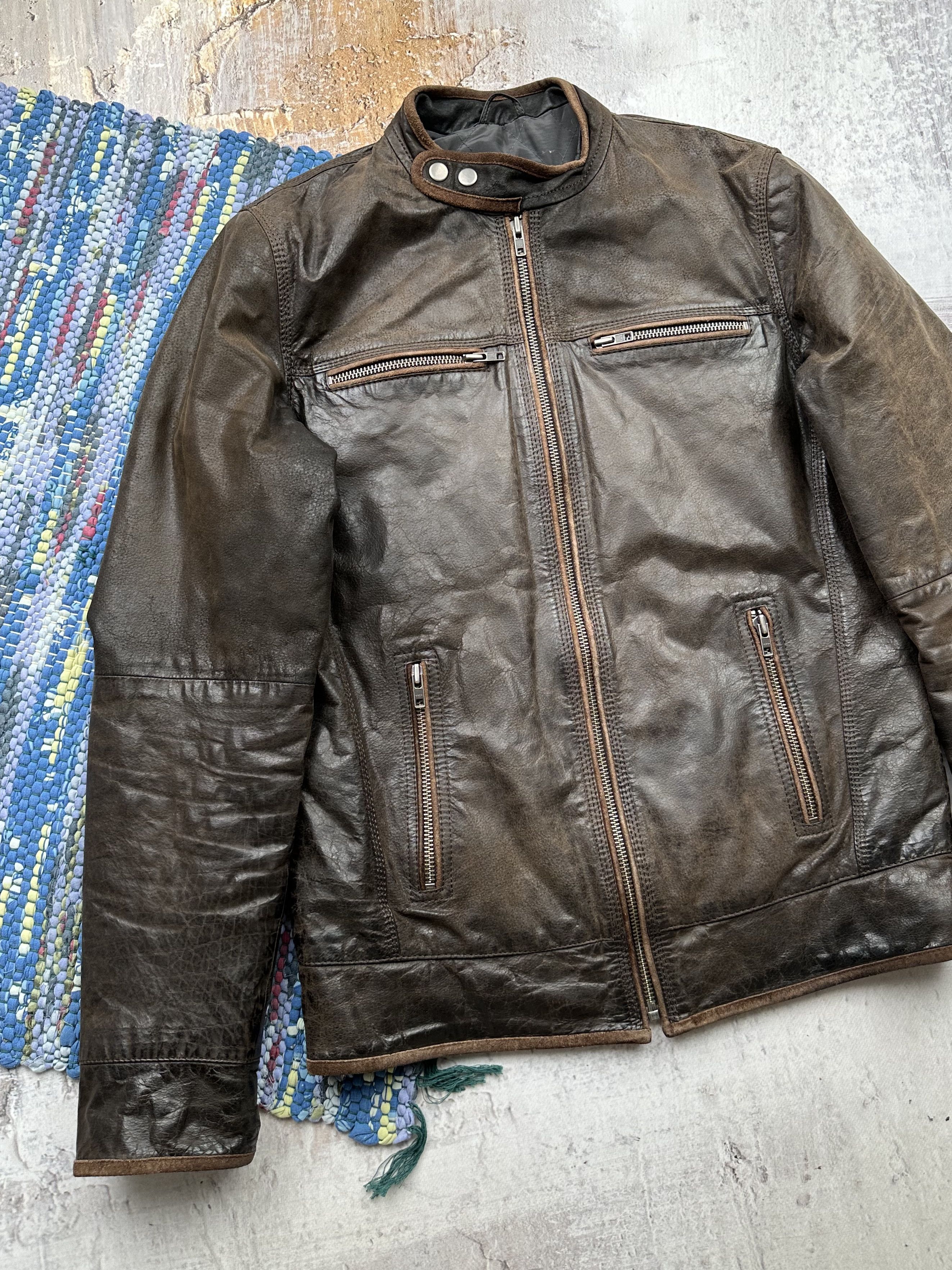 Vintage Vintage Faded Leather Jacket A77(312)D15 Size US M / EU 48-50 / 2 - 2 Thumbnail