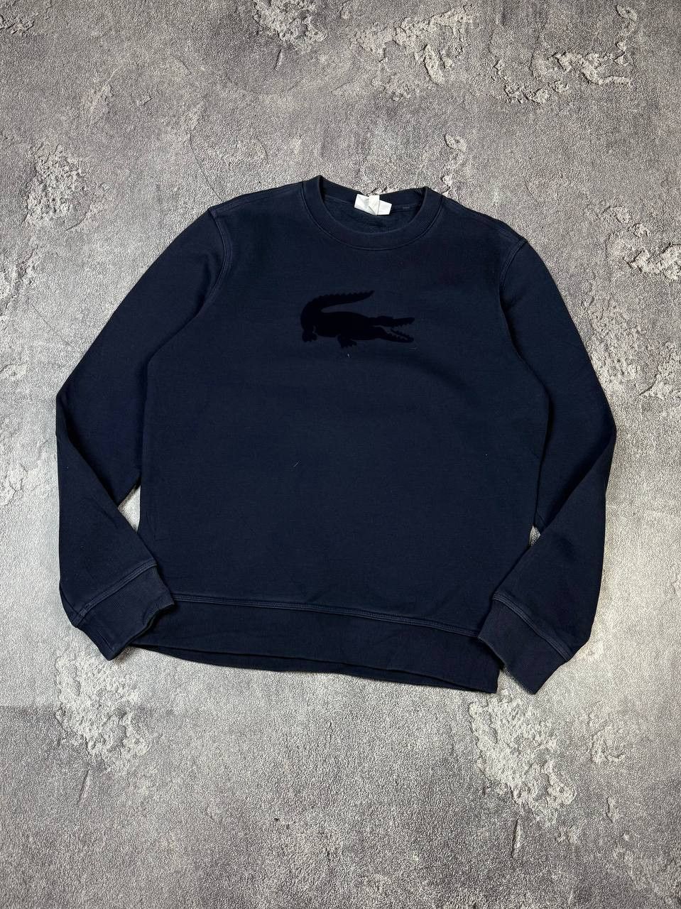 Lacoste Lacoste Navy Velour Logo Faded Sweatshirt Y2K Size US M / EU 48-50 / 2 - 2 Thumbnail