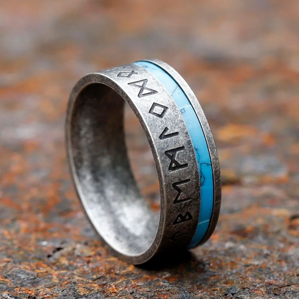 Jewelry Amulet Rune Viking Ring Streetwear Jewelry Fashion Gift Size ONE SIZE - 3 Thumbnail