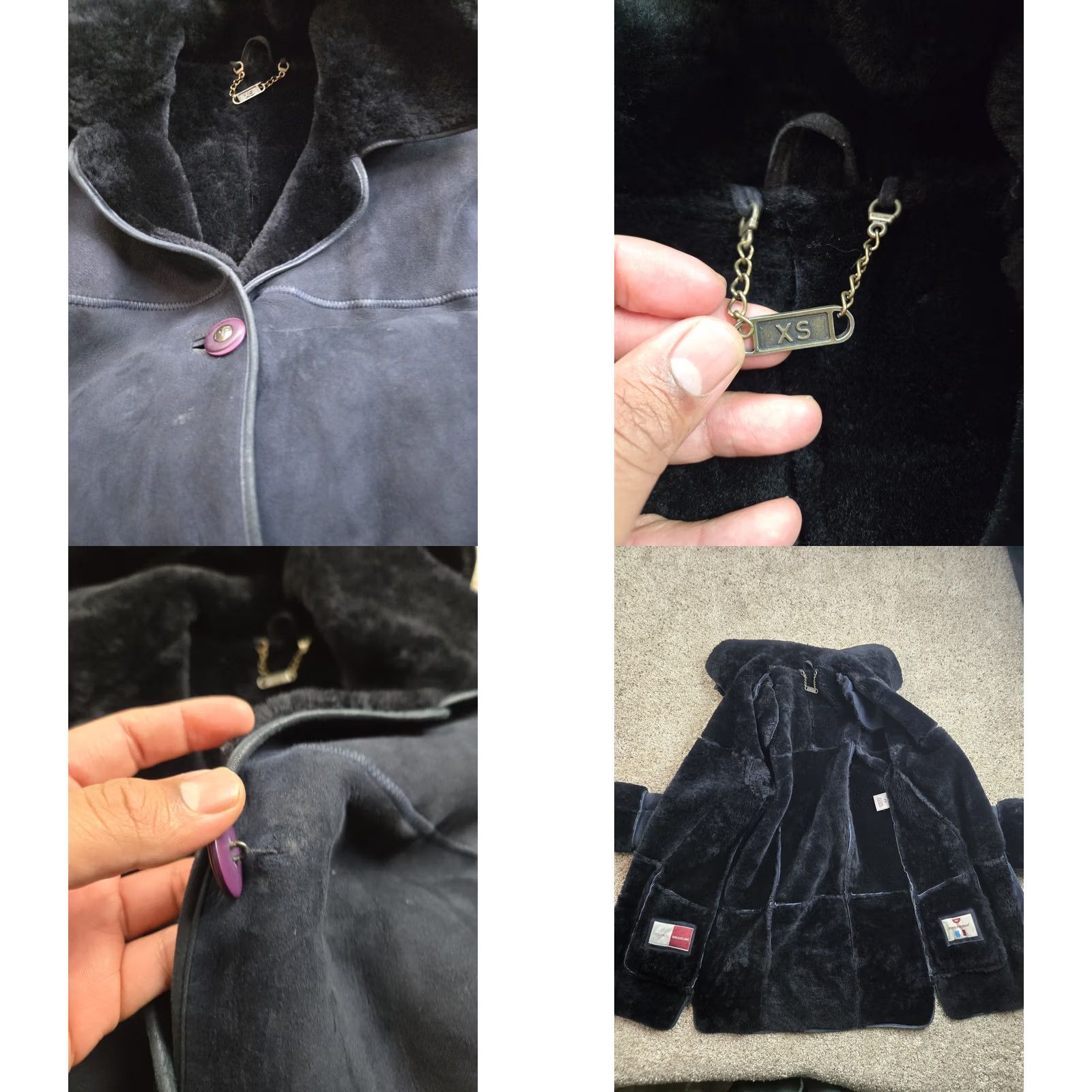 Vintage VINTAGE Paolo Framinco Shearling Car Coat XS Mens Blue Suede Hooded Heavyweight Coat Long Overcoat Wool Lining 90s Mens Size US XS / EU 42 / 0 - 8 Thumbnail