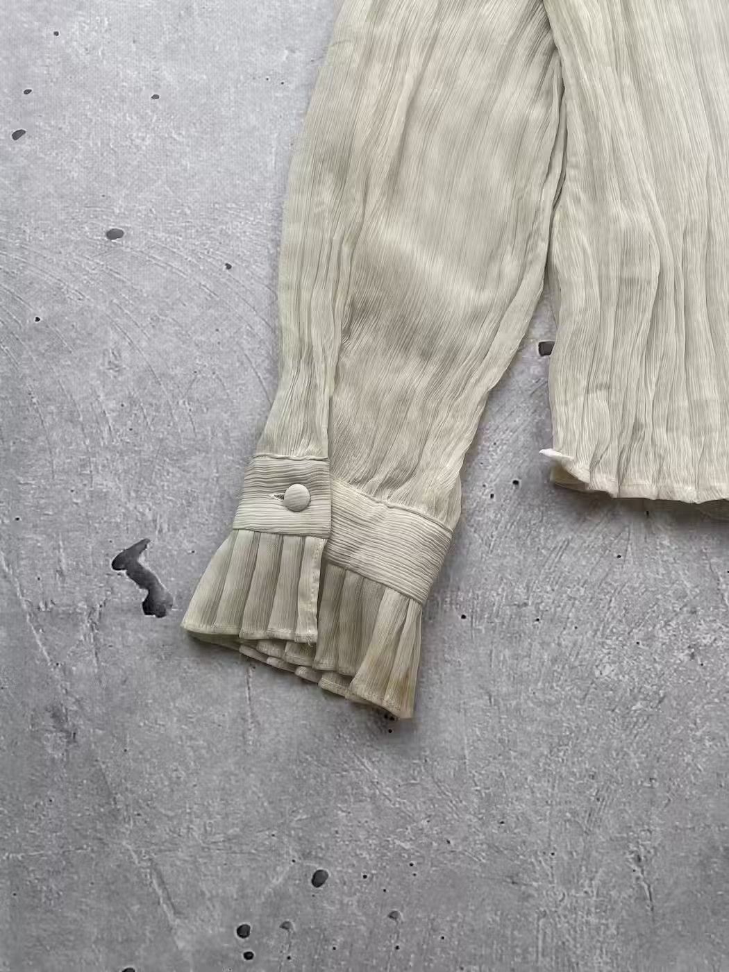 Japanese Brand × Vintage Vintage Worn Pleated Blouse Size M / US 6-8 / IT 42-44 - 8 Thumbnail