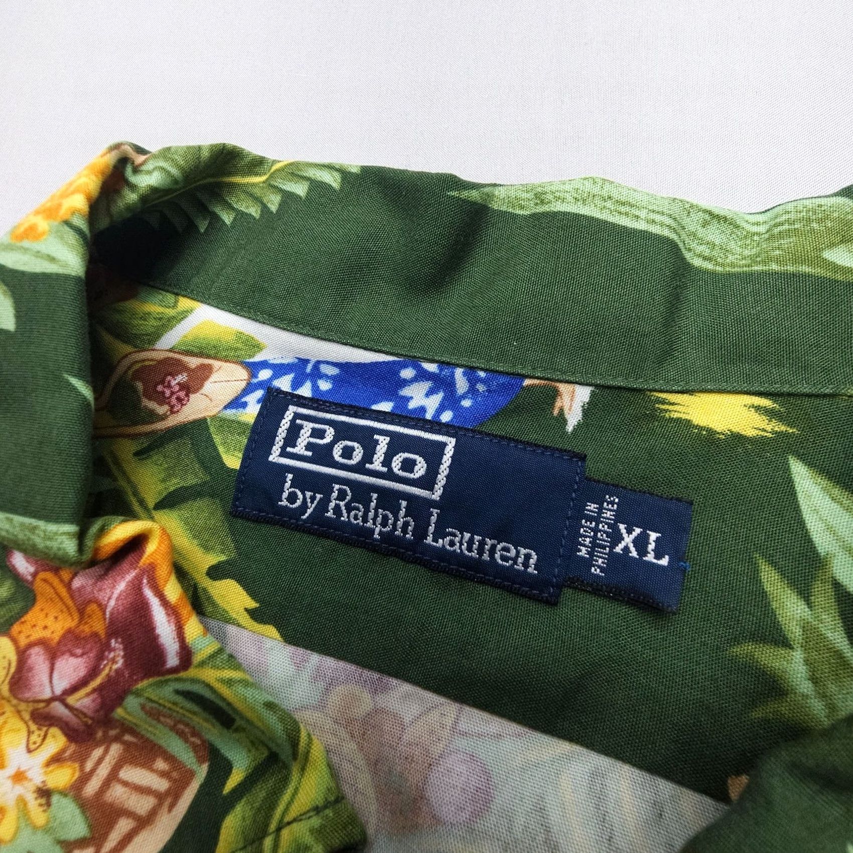 Polo Ralph Lauren VTG Polo Ralph Lauren Hawaiian Shirt Mens XL Floral Print Button-Up Short Sleeve Green 60s 70s Tropical Size US XL / EU 56 / 4 - 5 Thumbnail