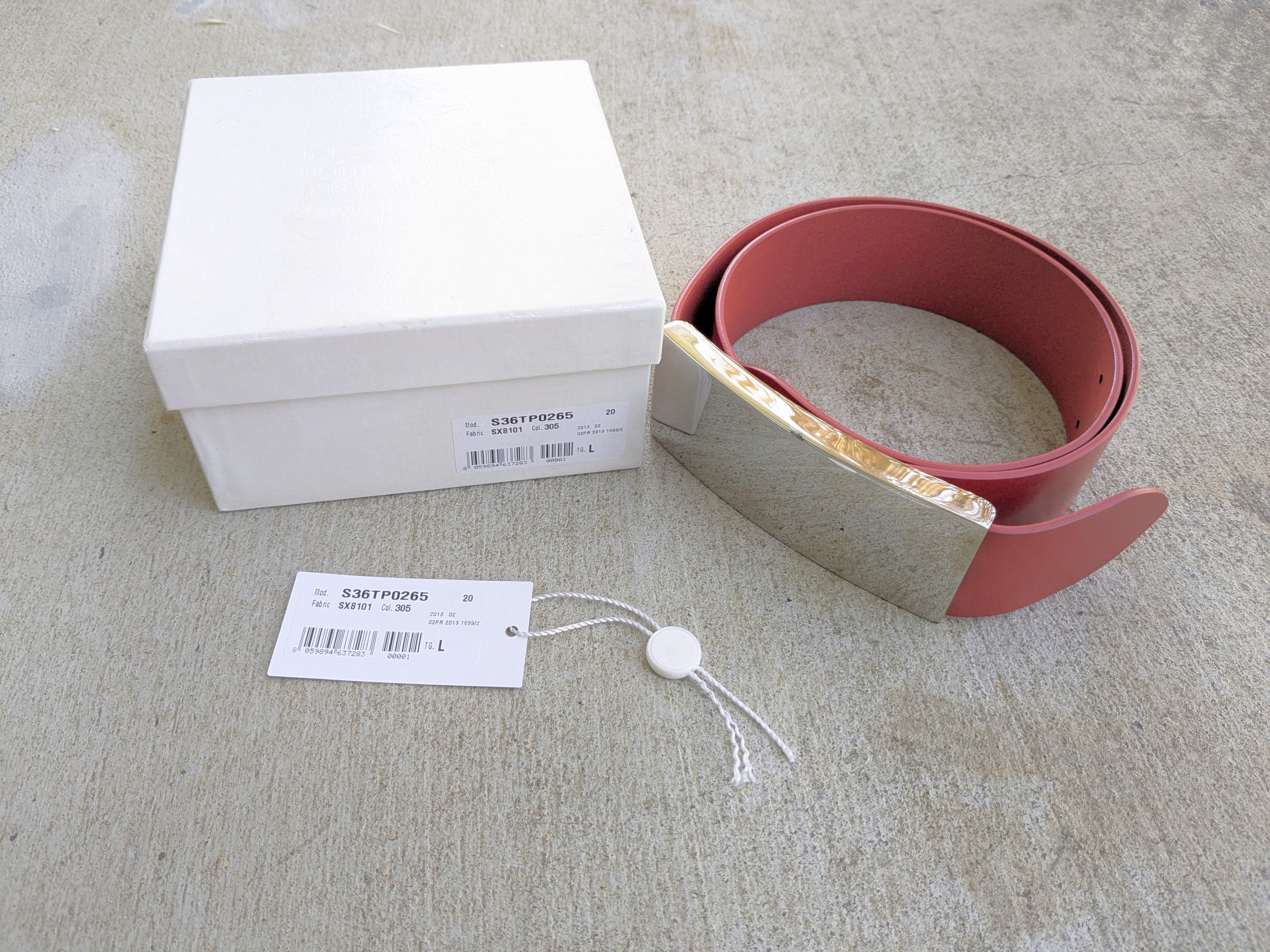 Maison Margiela Maison Margiela Belt Red Leather 30" Large Size 30 - 1 Thumbnail